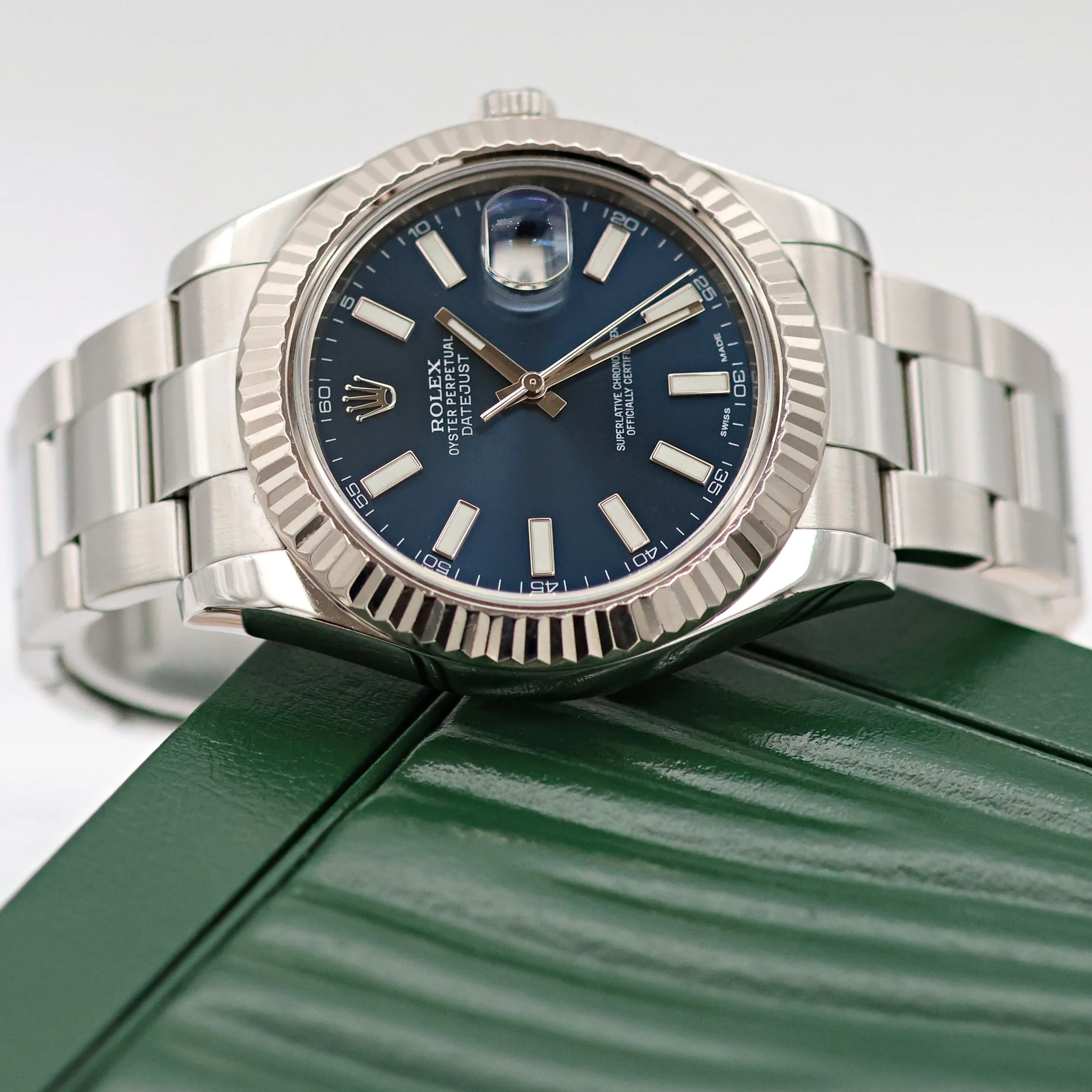 Rolex Datejust II ref. 116334 Blue Dial Oyster Bracelet - Full Set - Image 3