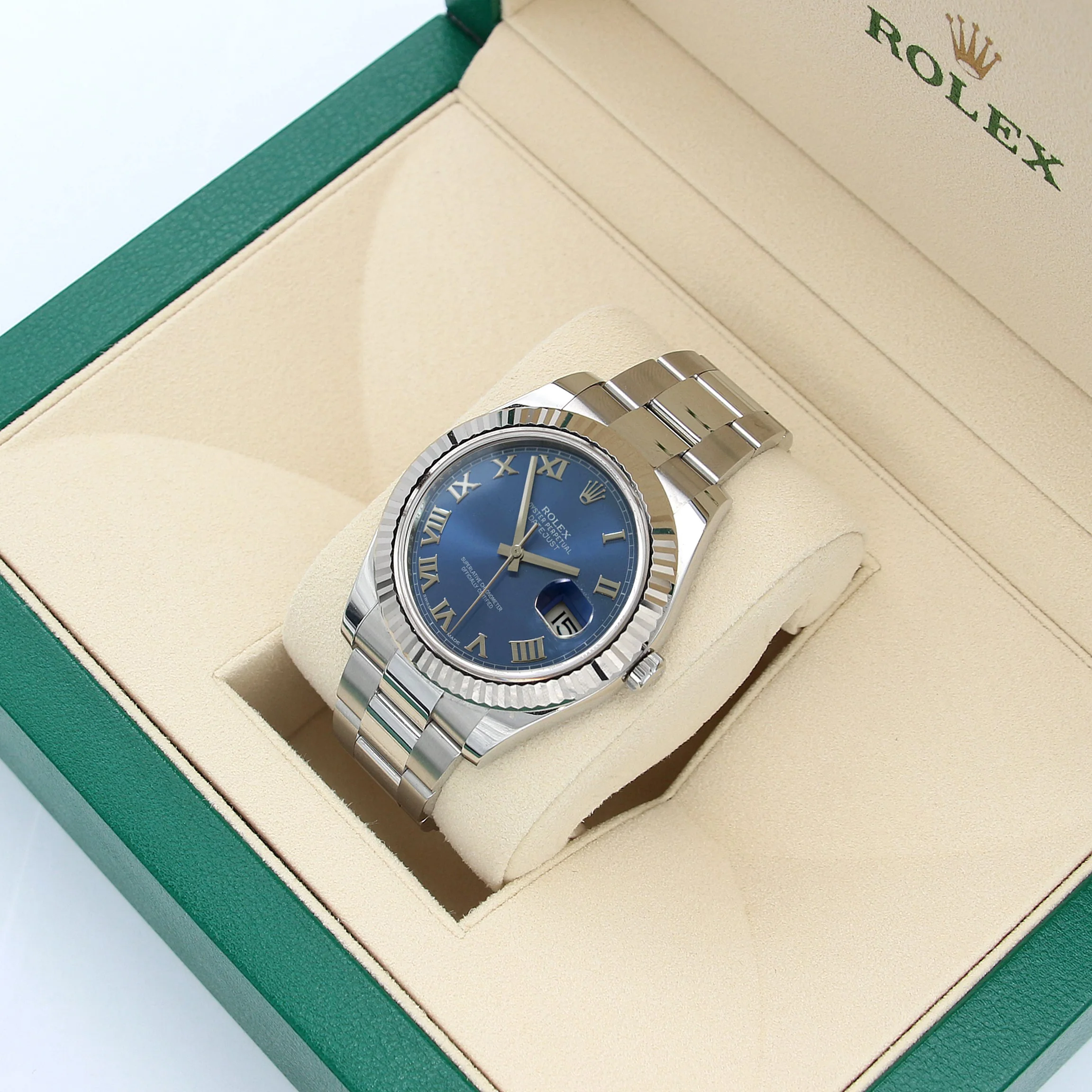 Rolex Datejust II ref. 116334 Blue Roman Dial Oyster Bracelet - Full Set - Image 2