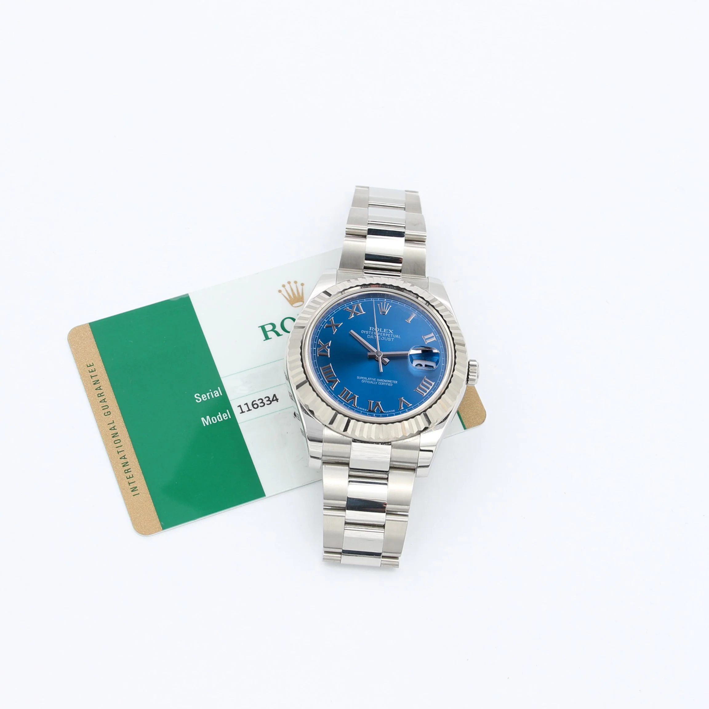 Rolex Datejust II ref. 116334 Blue Roman Dial Oyster Bracelet - Full Set - Image 3