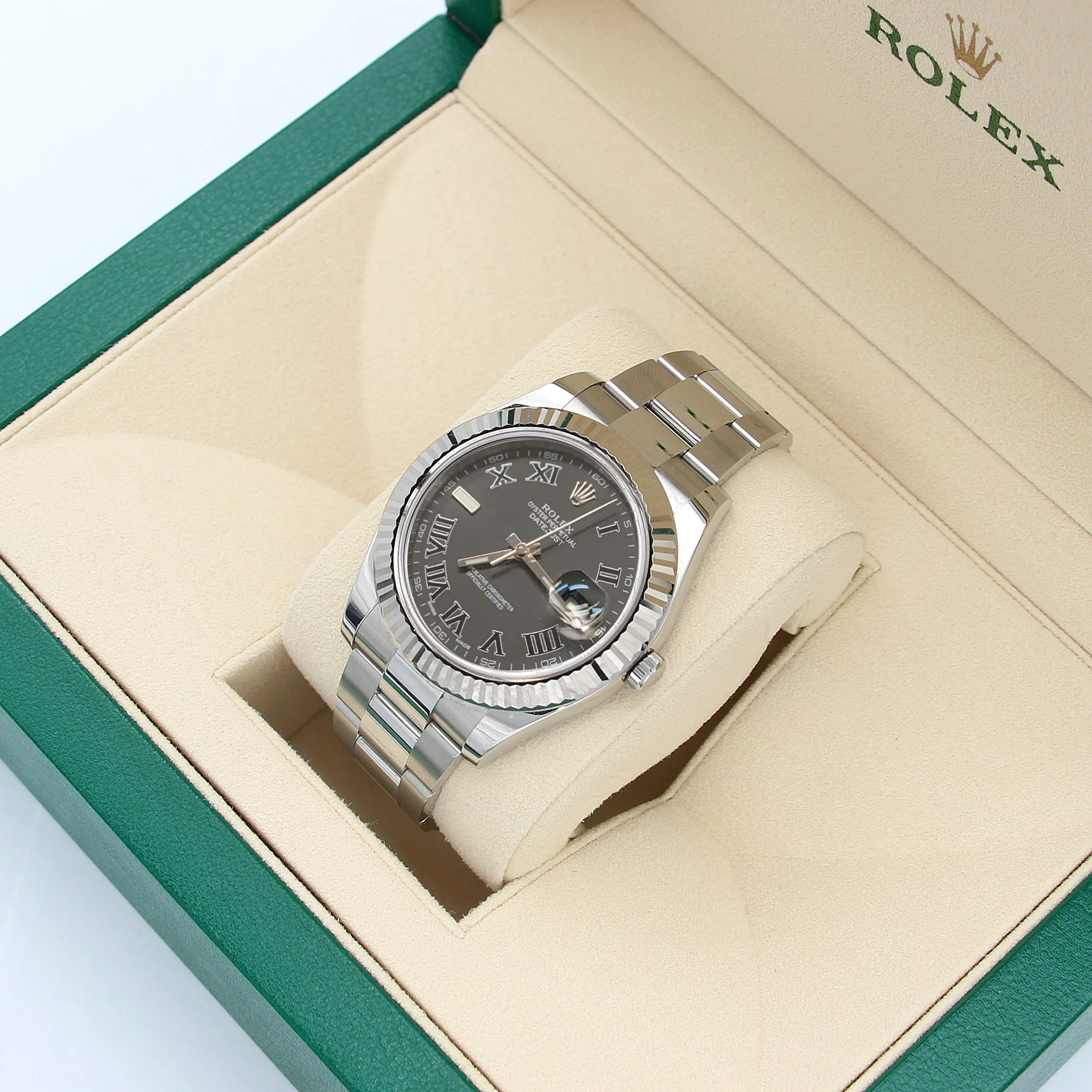 Rolex Datejust II ref. 116334 Grey Roman Dial Oyster Bracelet - Full Set - Image 2