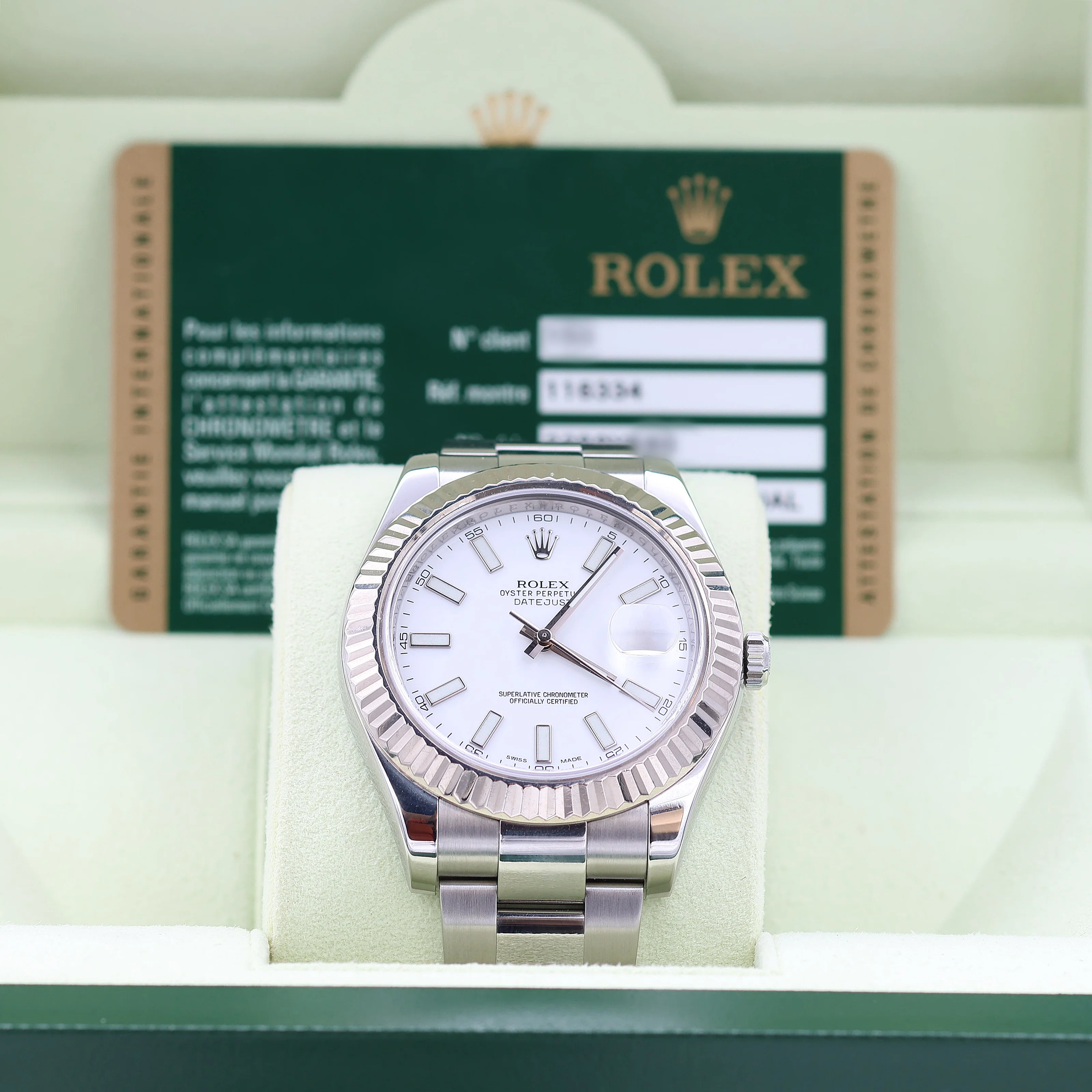 Rolex Datejust II ref. 116334 White Dial Oyster Bracelet - Full Set - Image 2