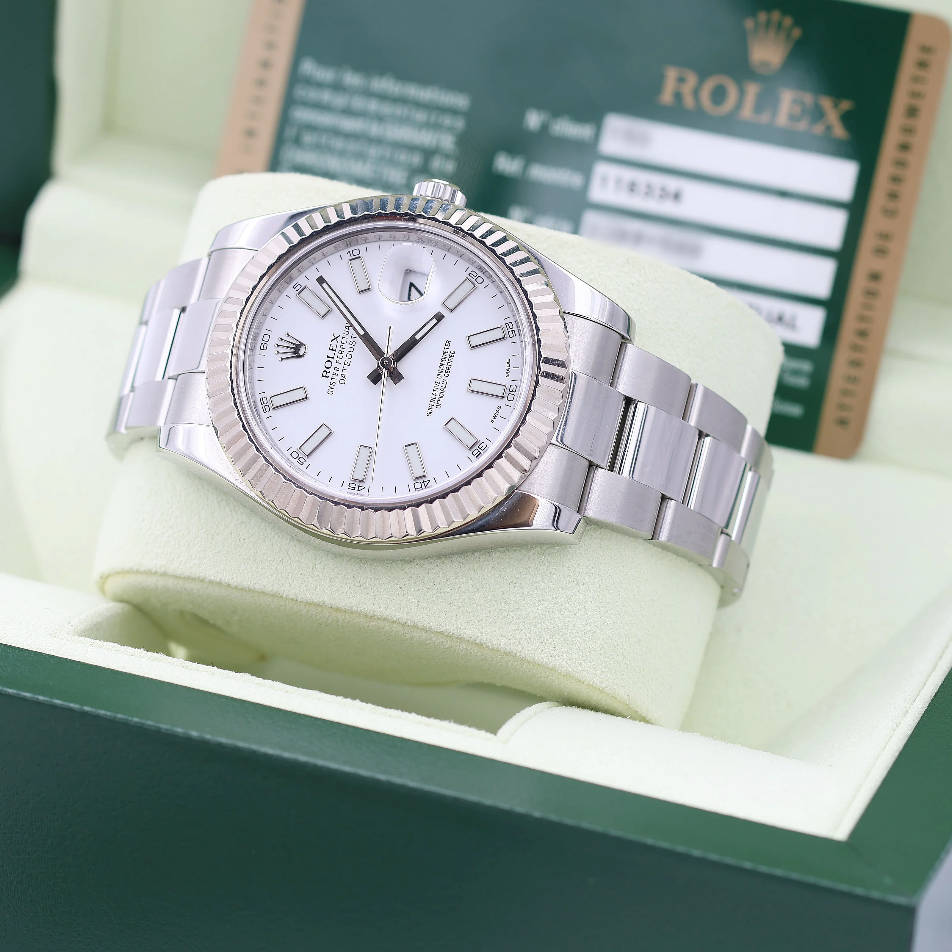 Rolex Datejust II ref. 116334 White Dial Oyster Bracelet - Full Set - Image 3