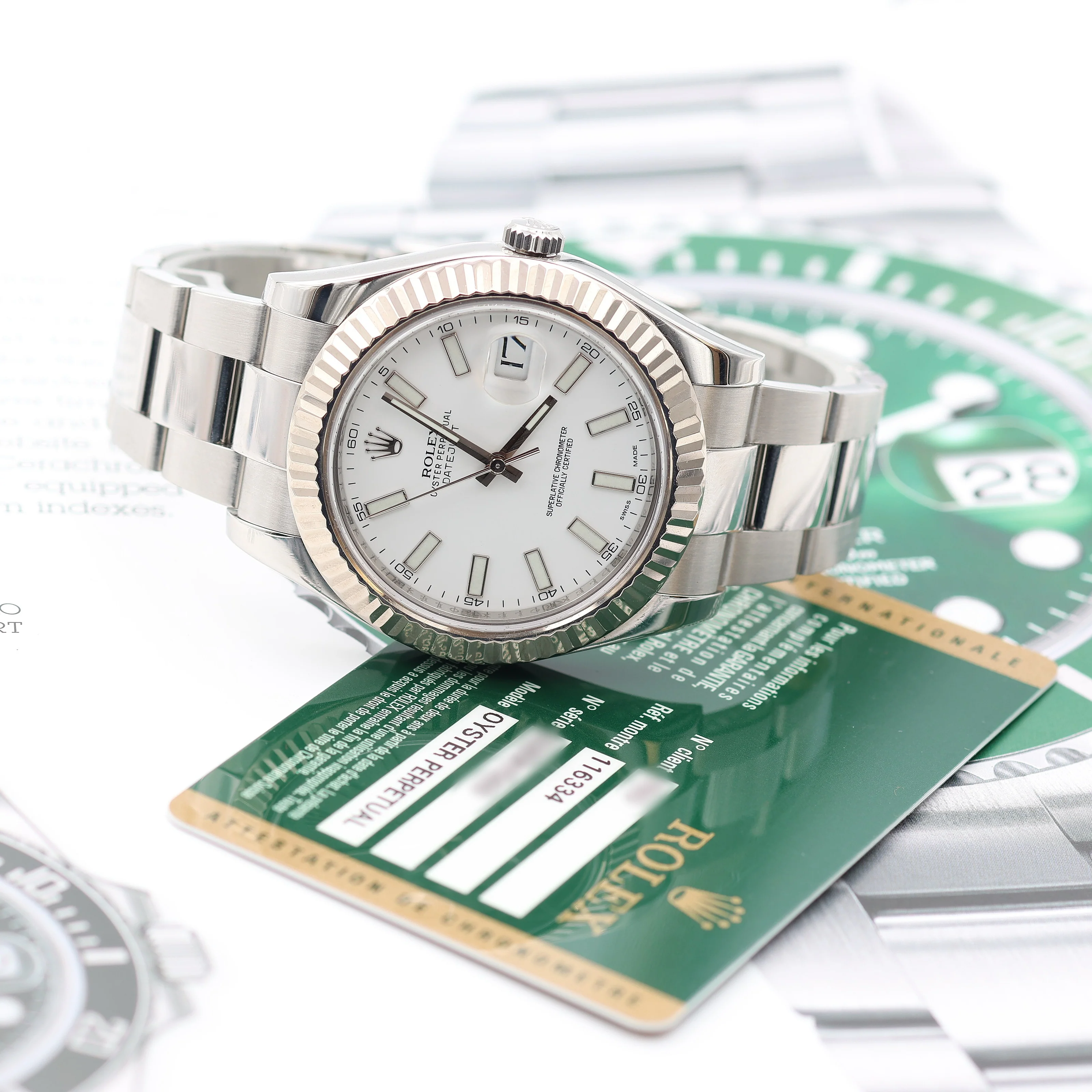 Rolex Datejust II ref. 116334 White Dial Oyster Bracelet - Full Set - Image 7
