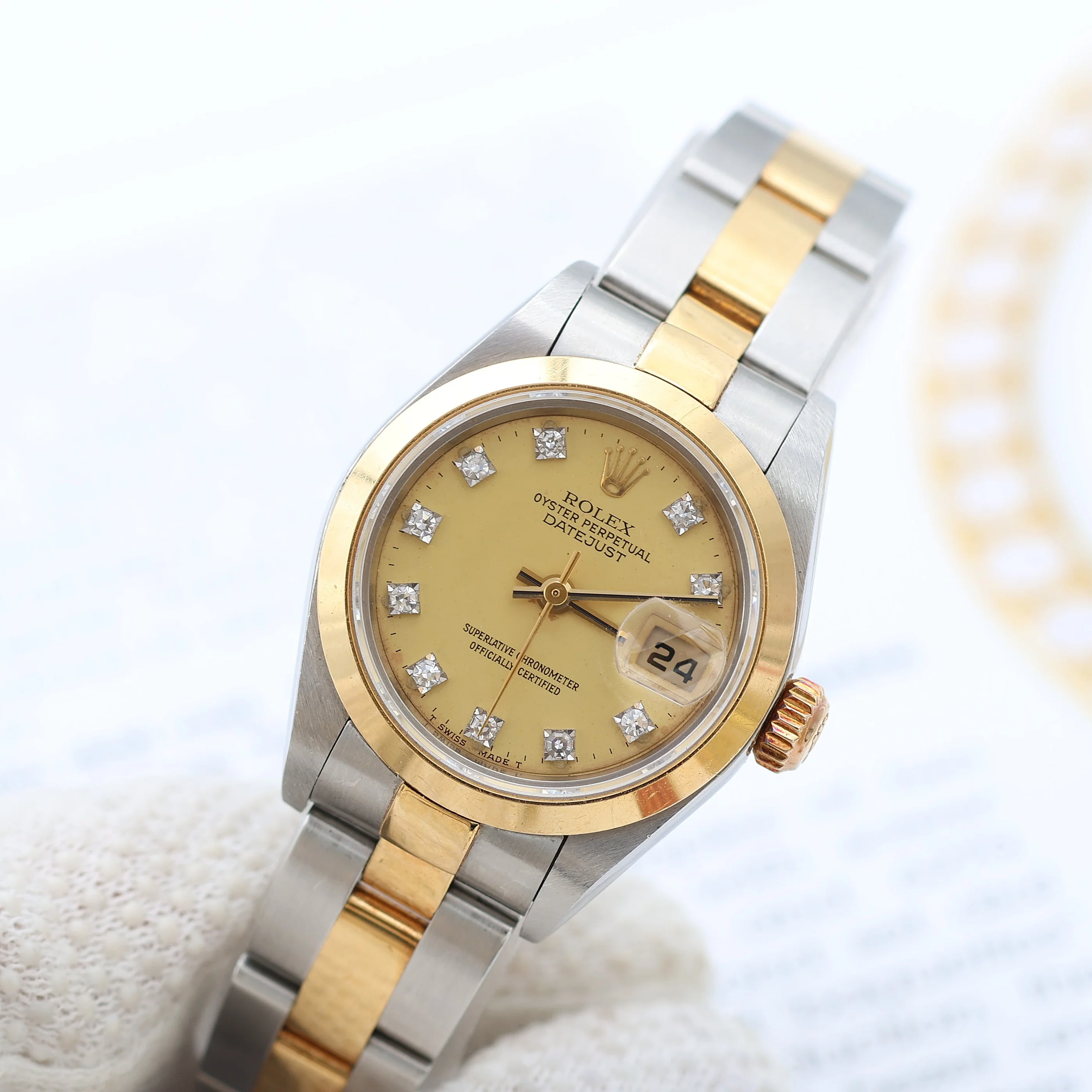 Rolex Datejust Lady ref. 69163 Steel/Gold - Oyster Bracelet - Champagne Diamonds Dial - Image 3