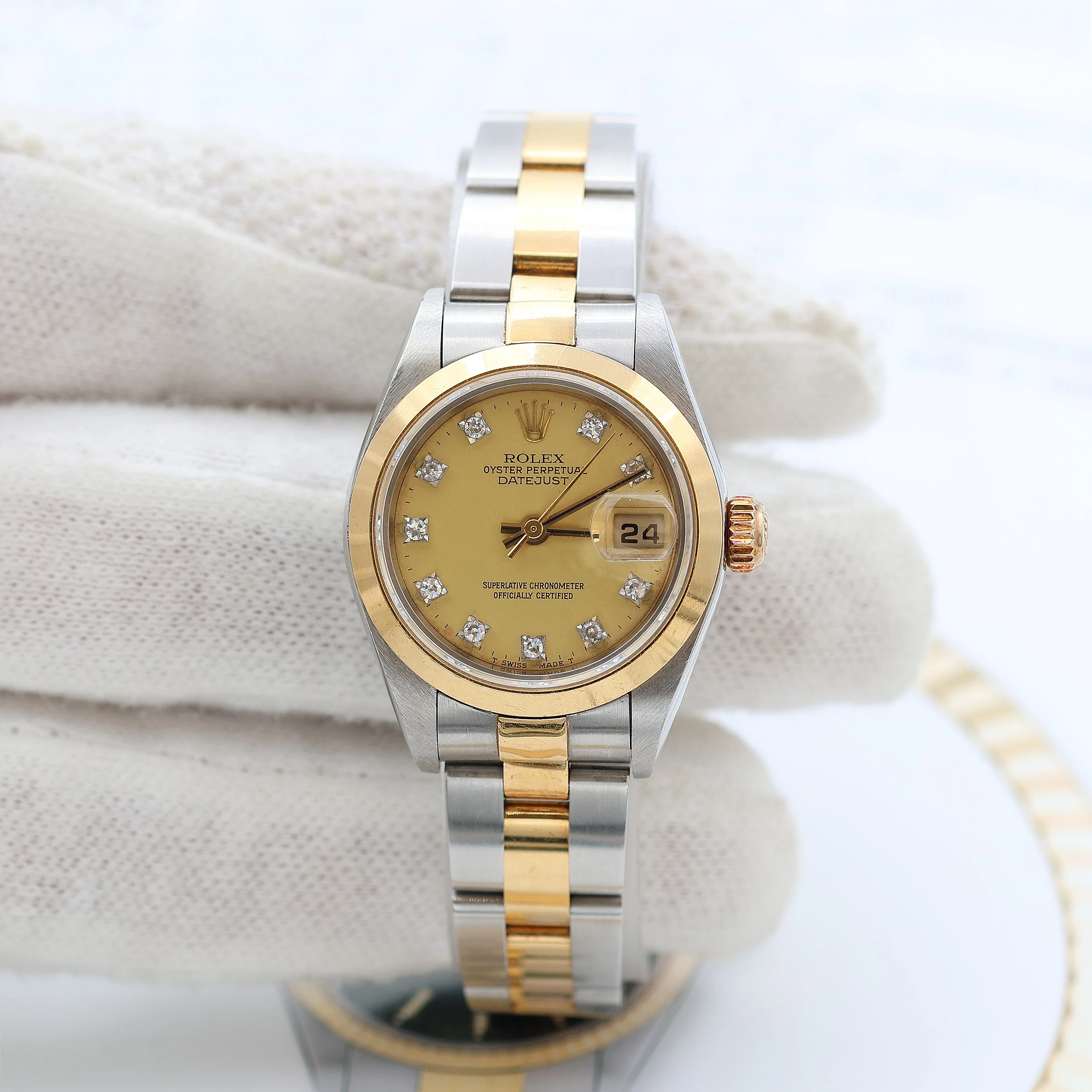 Rolex Datejust Lady ref. 69163 Steel/Gold - Oyster Bracelet - Champagne Diamonds Dial - Image 4