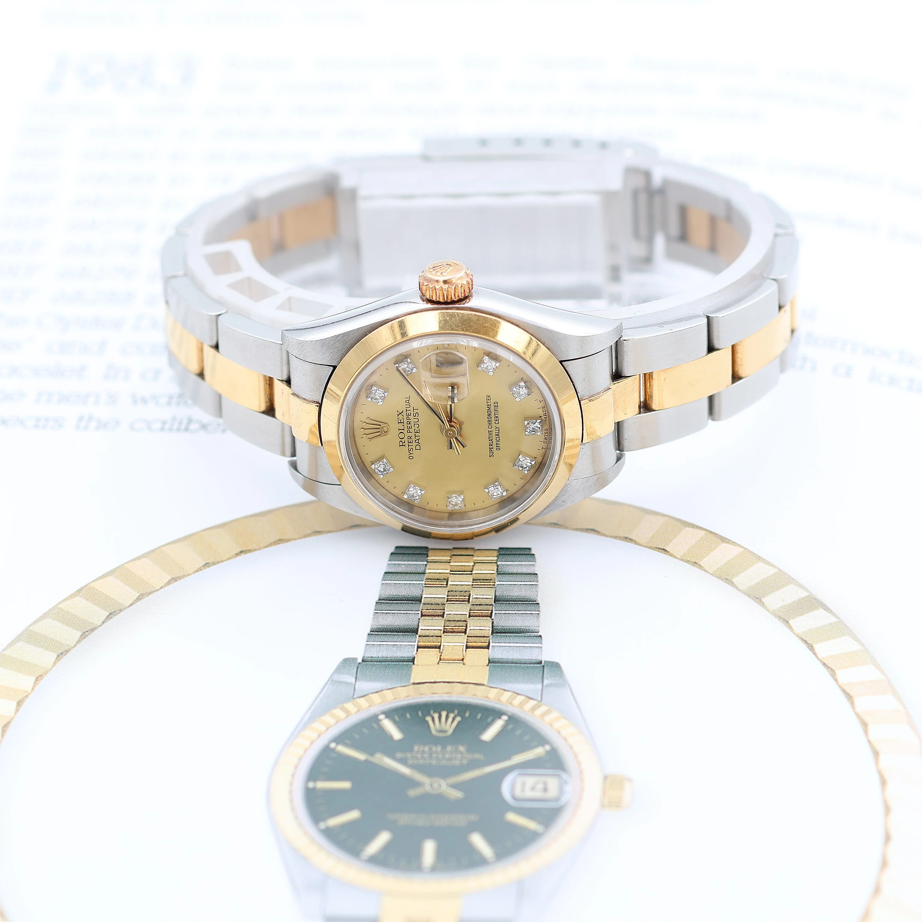 Rolex Datejust Lady ref. 69163 Steel/Gold - Oyster Bracelet - Champagne Diamonds Dial - Image 7