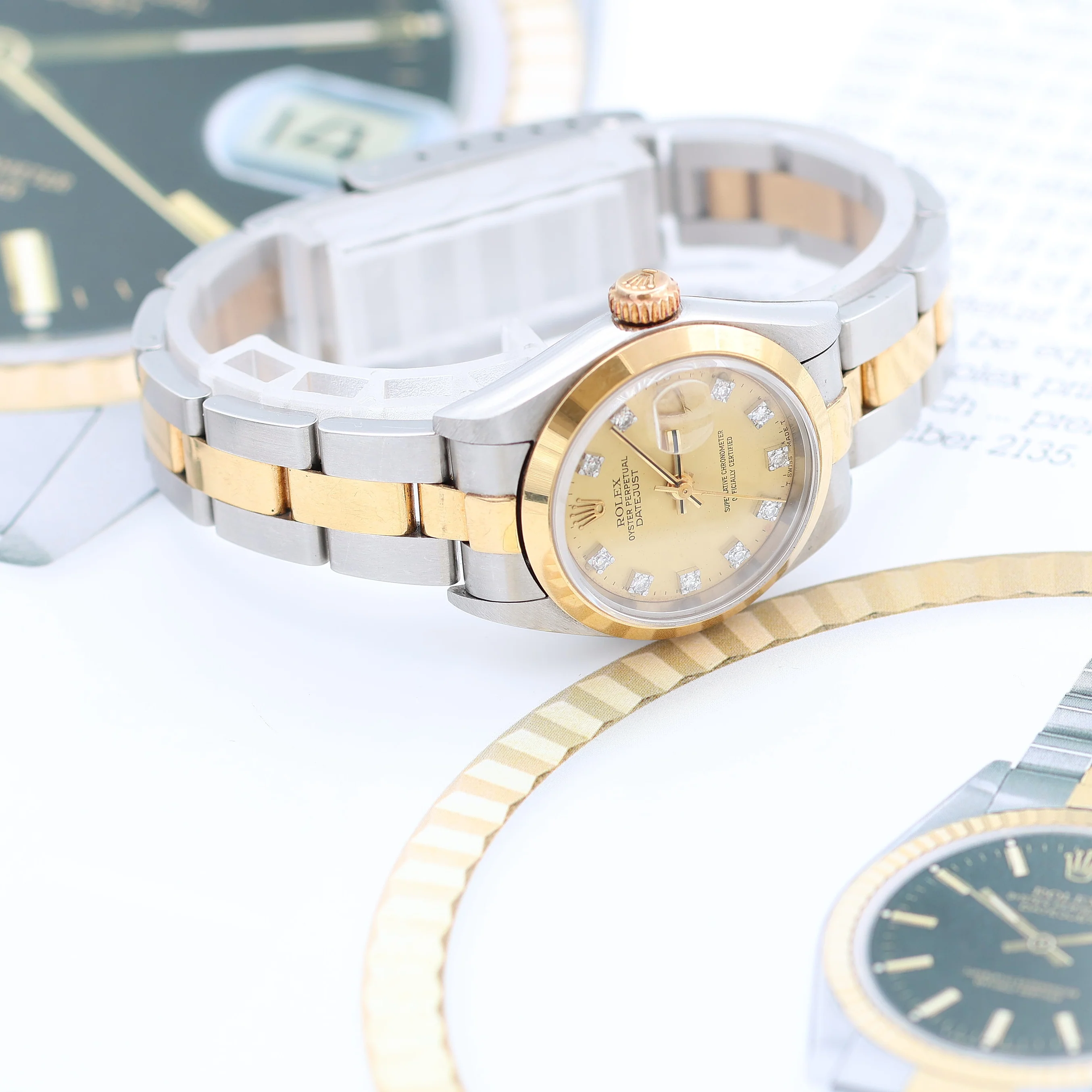 Rolex Datejust Lady ref. 69163 Steel/Gold - Oyster Bracelet - Champagne Diamonds Dial - Image 8