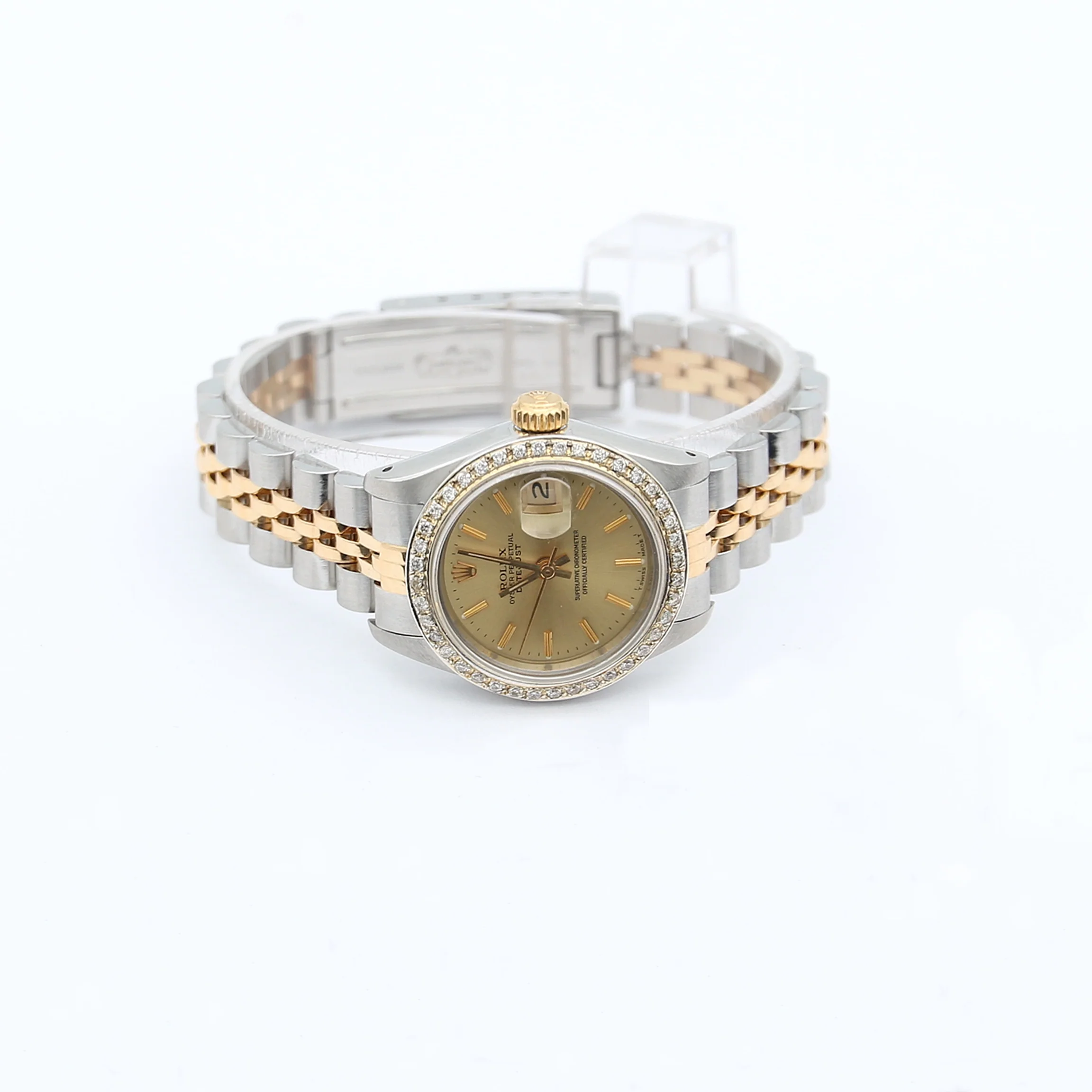 Rolex Datejust Lady ref. 69173 - Champagne Dial - Customized Diamonds Bezel - Image 5