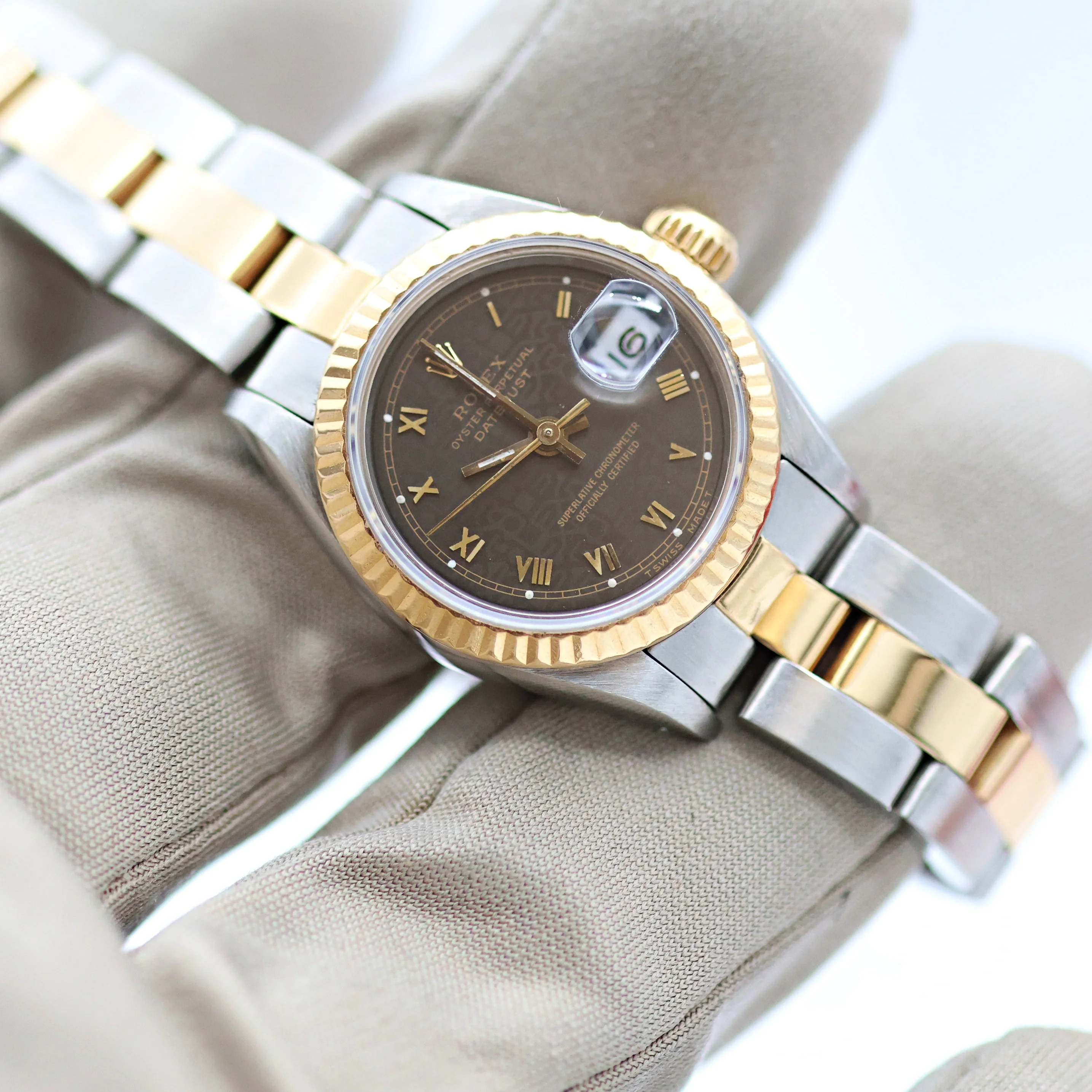 Rolex Datejust Lady ref. 69173 Steel/Gold - Grey Roman Computer Dial - Oyster Bracelet - Image 6