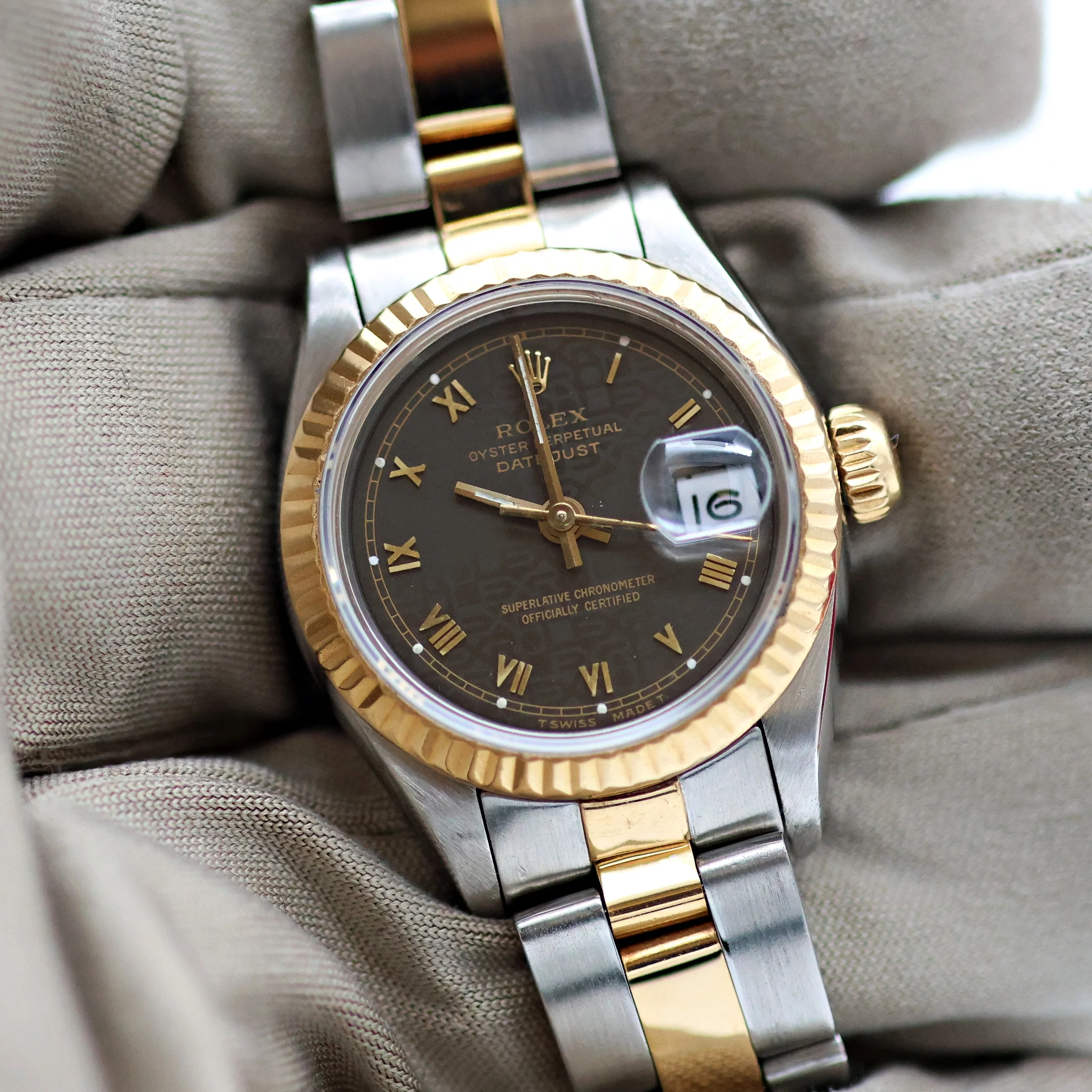Rolex Datejust Lady ref. 69173 Steel/Gold - Grey Roman Computer Dial - Oyster Bracelet - Image 7