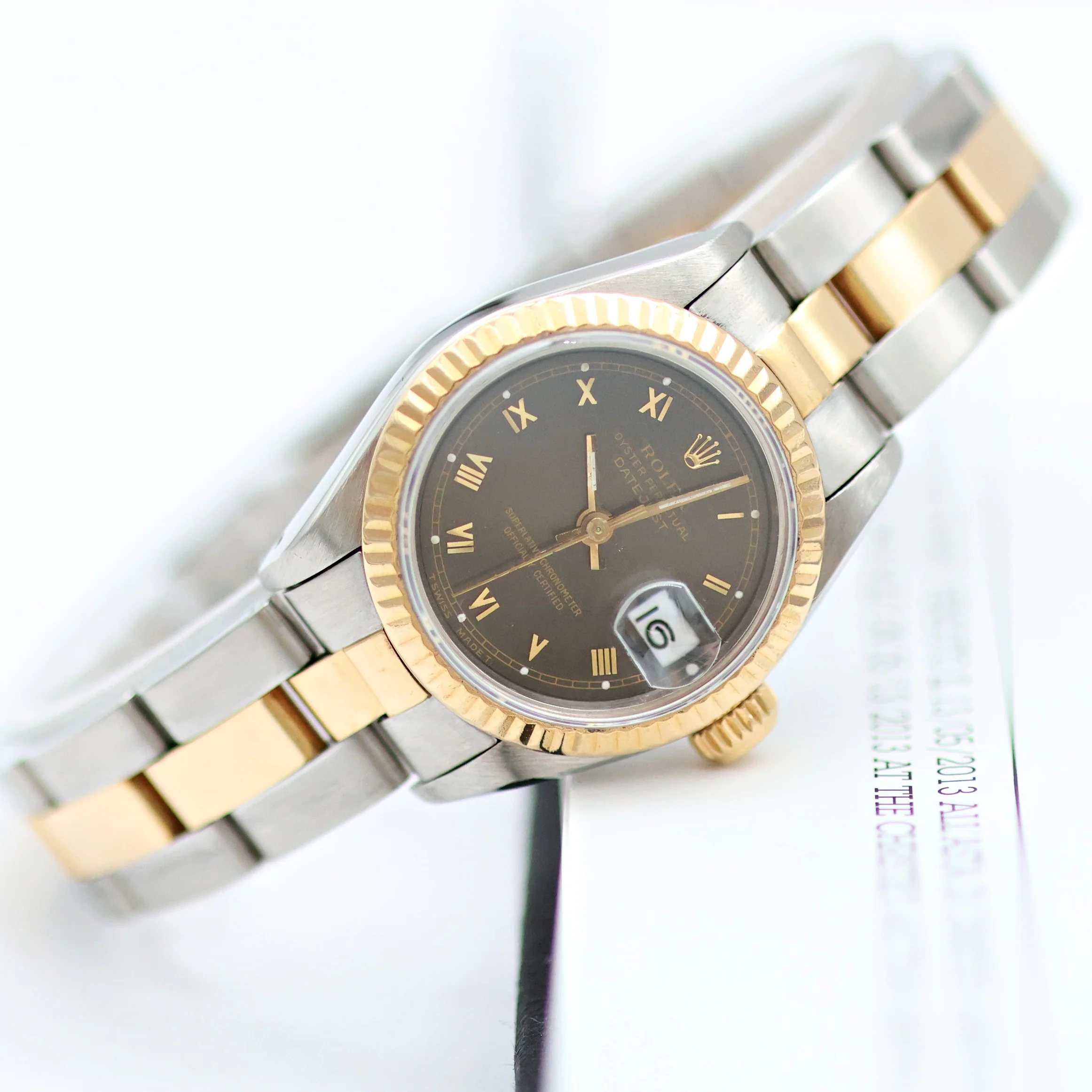 Rolex Datejust Lady ref. 69173 Steel/Gold - Grey Roman Computer Dial - Oyster Bracelet - Image 9