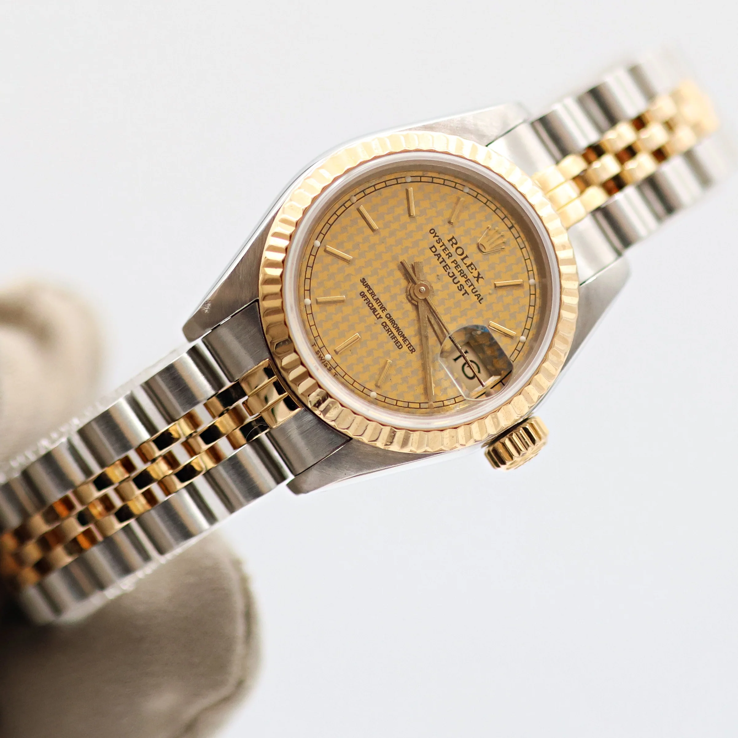 Rolex Datejust Lady ref. 69173 Steel/Gold - Houndstooth Dial - Jubilee - Full Set - Image 10