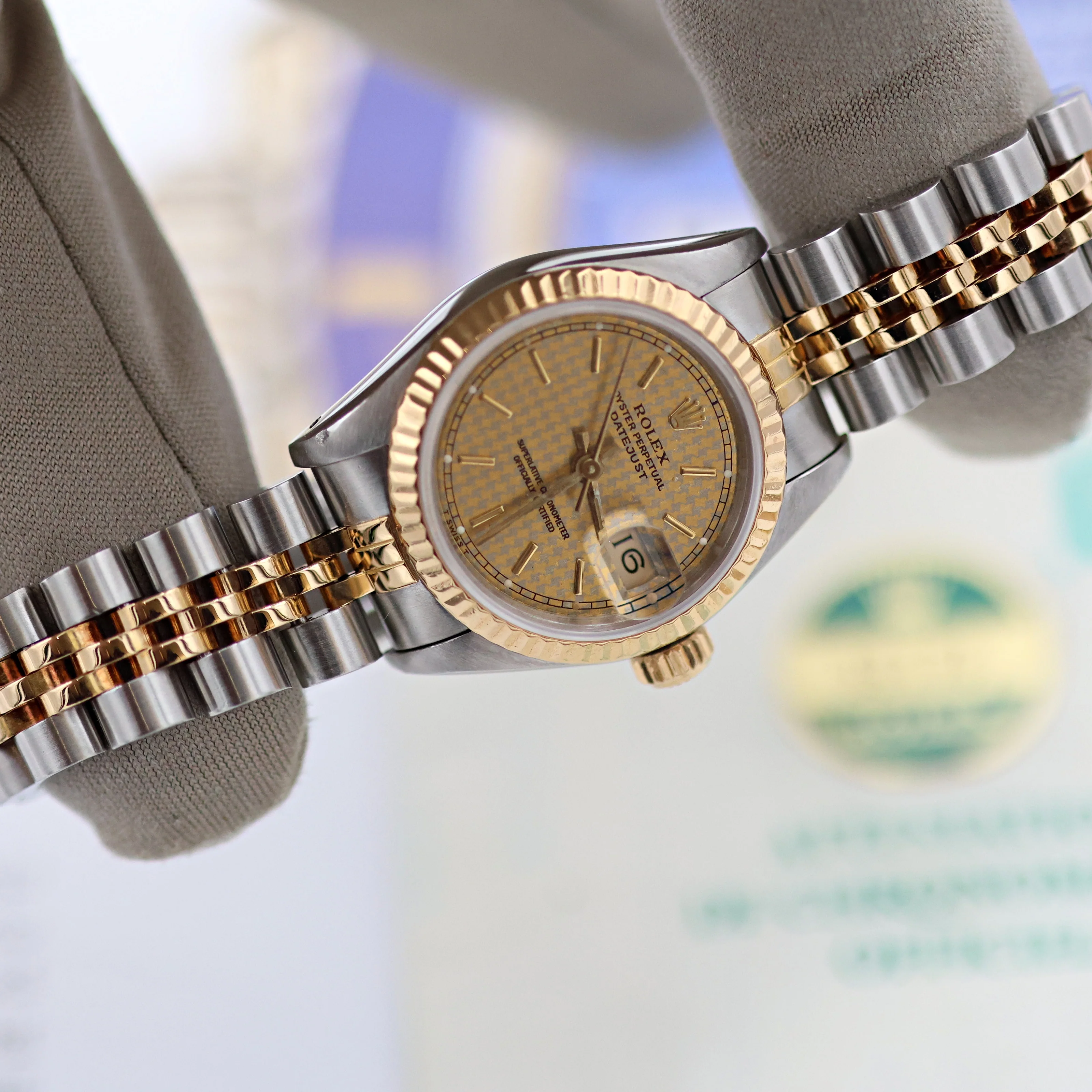Rolex Datejust Lady ref. 69173 Steel/Gold - Houndstooth Dial - Jubilee - Full Set - Image 16