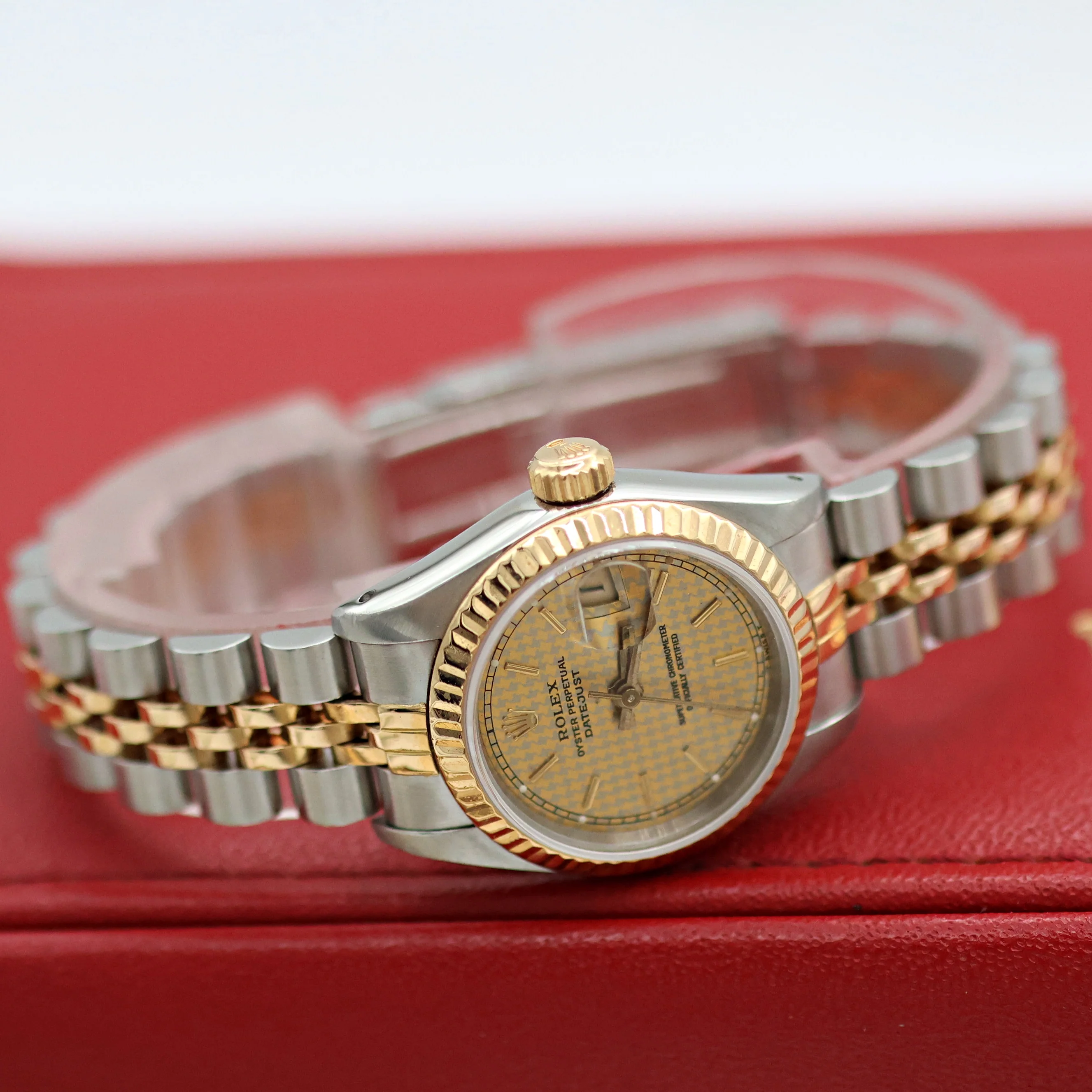 Rolex Datejust Lady ref. 69173 Steel/Gold - Houndstooth Dial - Jubilee - Full Set - Image 5