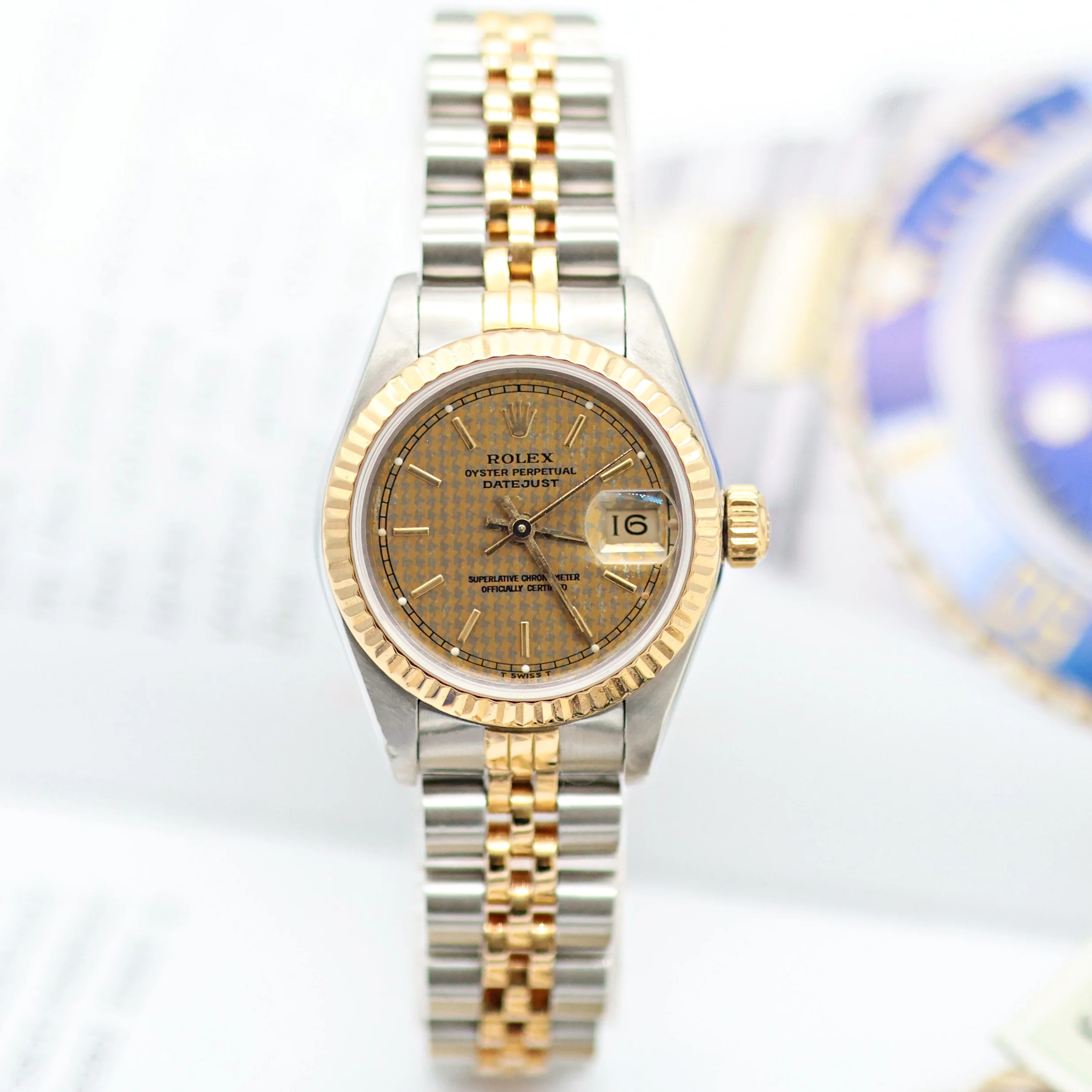 Rolex Datejust Lady ref. 69173 Steel/Gold - Houndstooth Dial - Jubilee - Full Set - Image 9