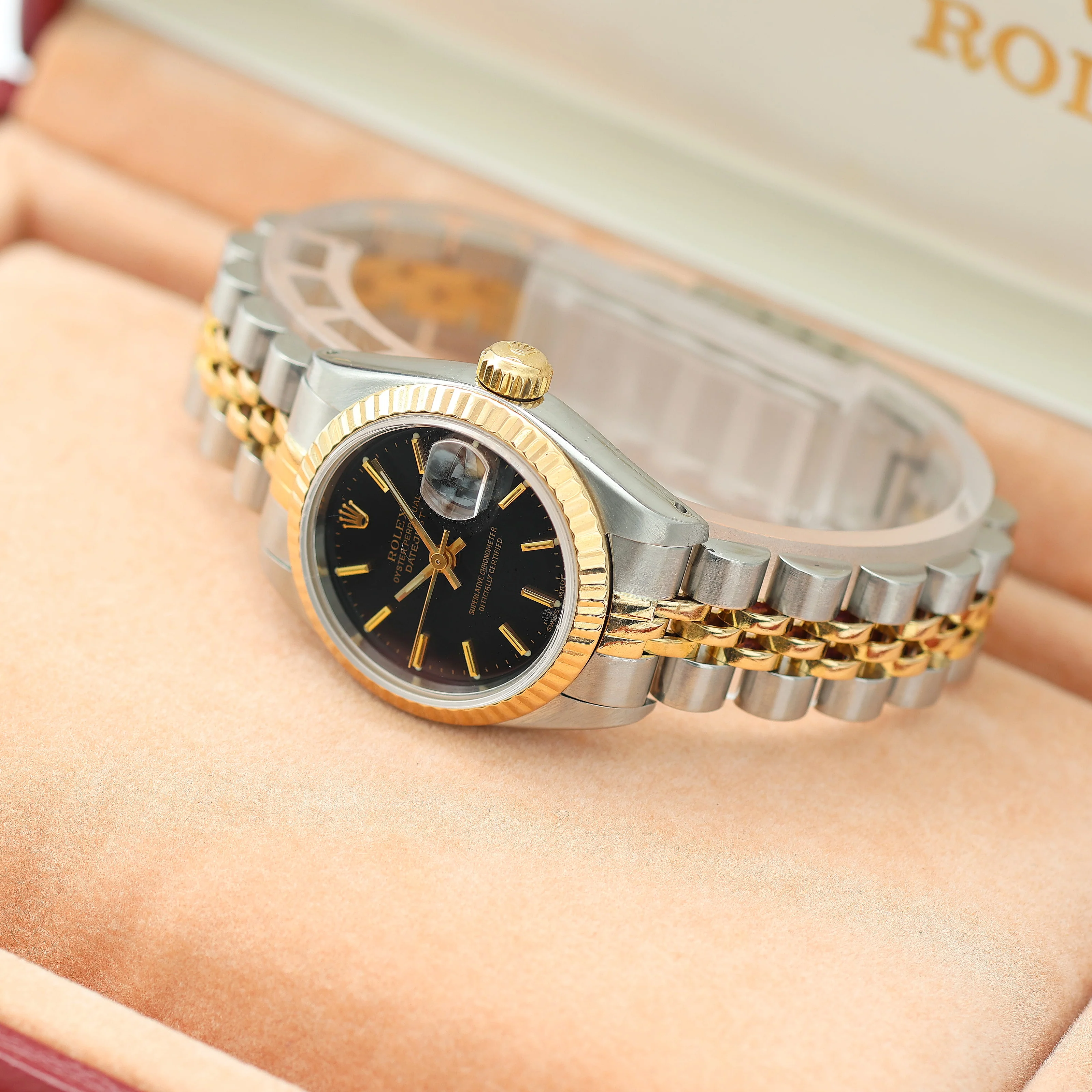 Rolex Datejust Lady ref. 69173 Steel/Gold- Jubilee Bracelet - Black Dial with Golden Indexes - Image 2
