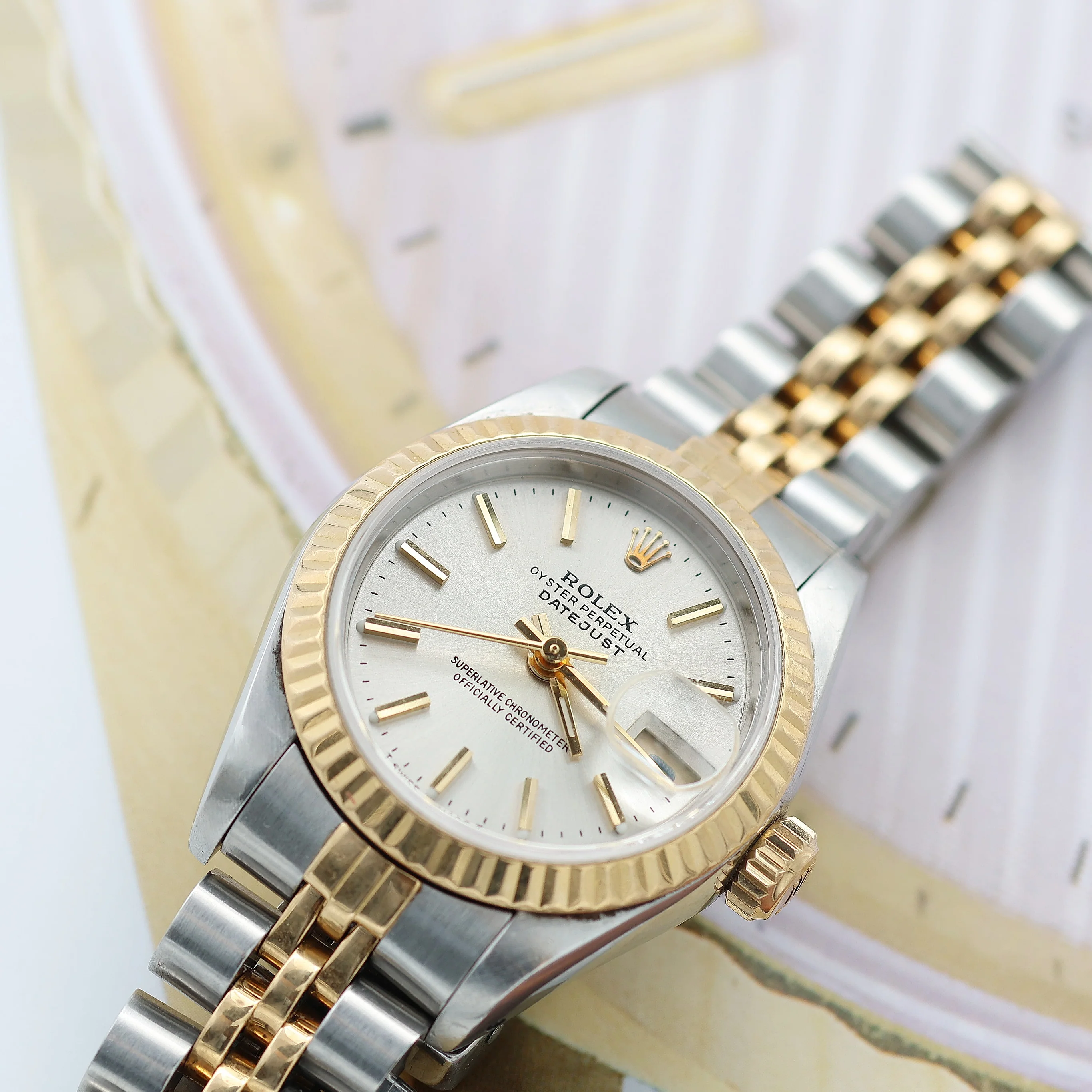 Rolex Datejust Lady ref. 69173 Steel/Gold - Jubilee Bracelet - Silver Dial with Golden Indexes - Full Set - Image 4