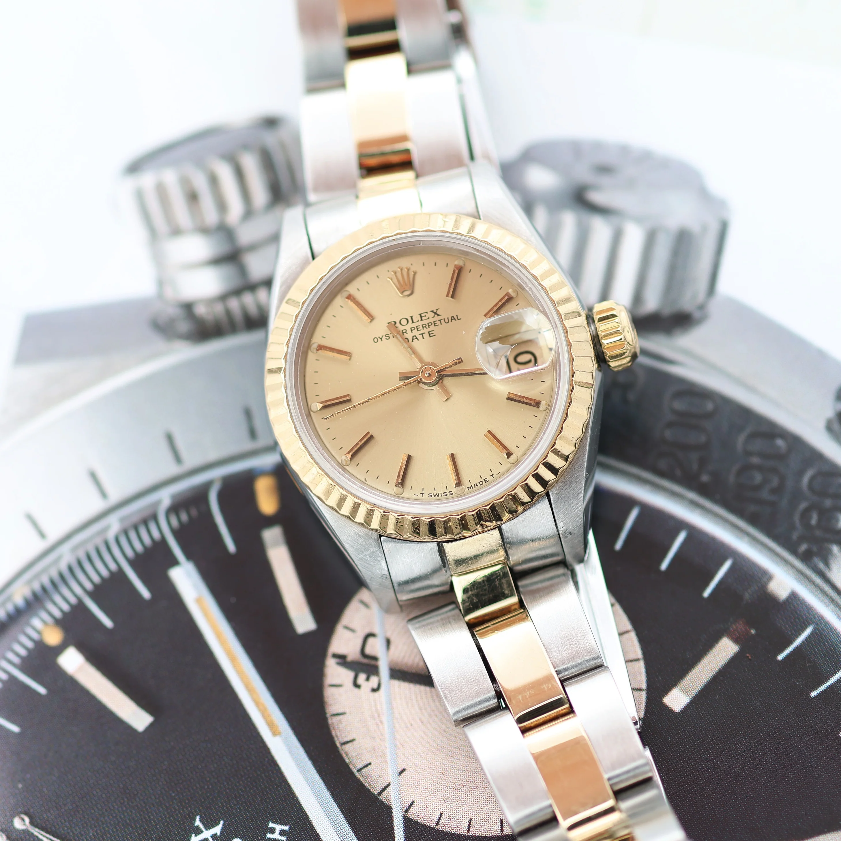 ON SALE: Rolex Datejust Lady ref. 69173 Steel/Gold - Oyster Bracelet - Champagne Dial - Image 10