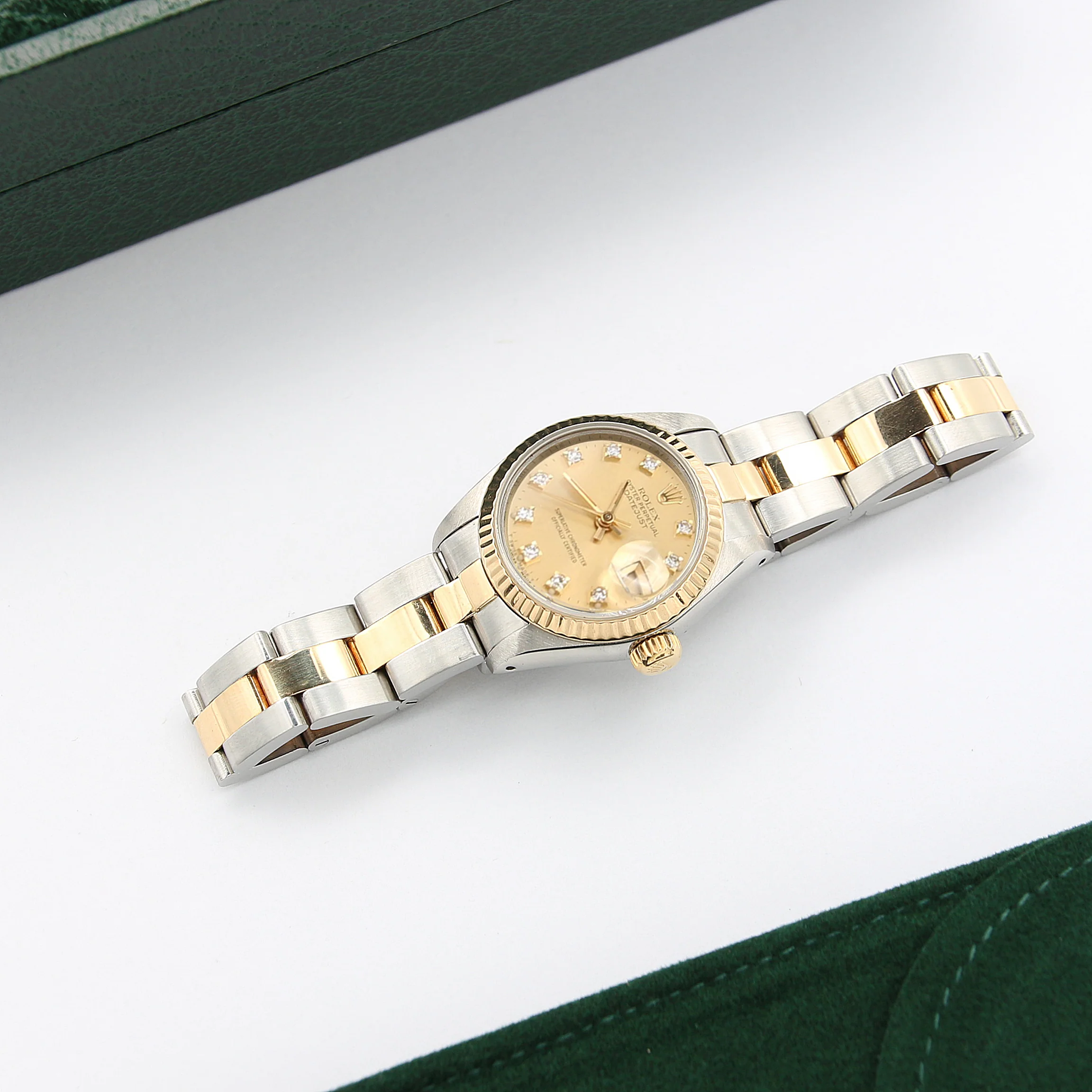 Rolex Datejust Lady ref. 69173 Steel/Gold - Oyster Bracelet - Champagne Dial with Diamonds - Full Set