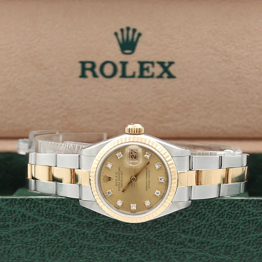Rolex Datejust Lady ref. 69173 Steel/Gold - Oyster Bracelet - Champagne Dial with Diamonds - Full Set - Image 2
