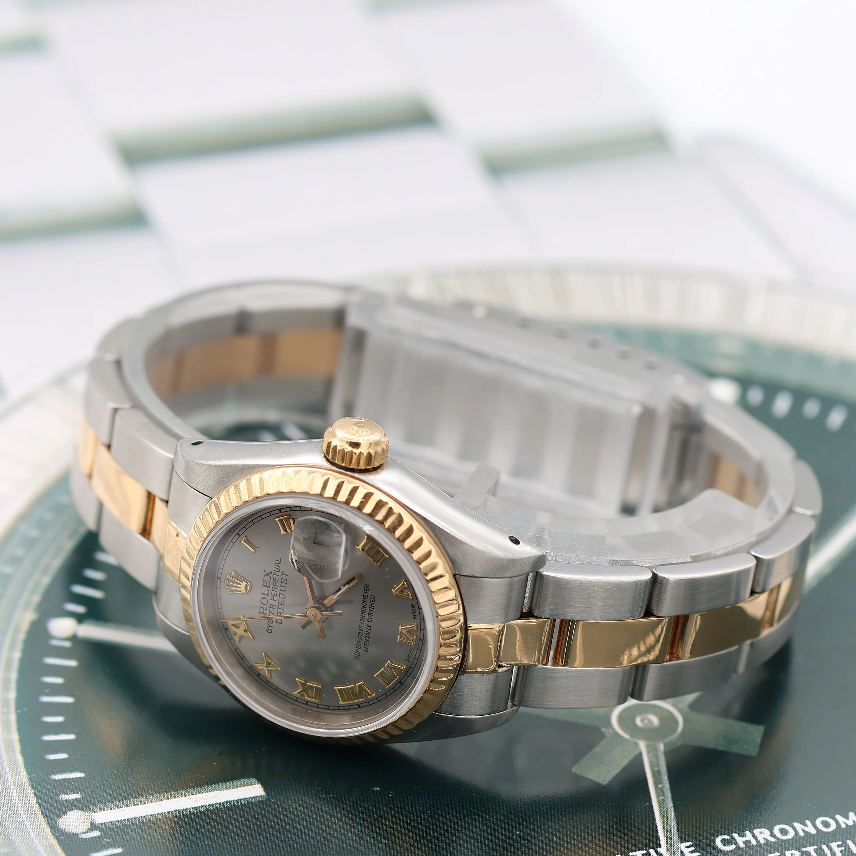 Rolex Datejust Lady ref. 69173 Steel/Gold - Oyster Bracelet - Grey Roman Dial - Image 8