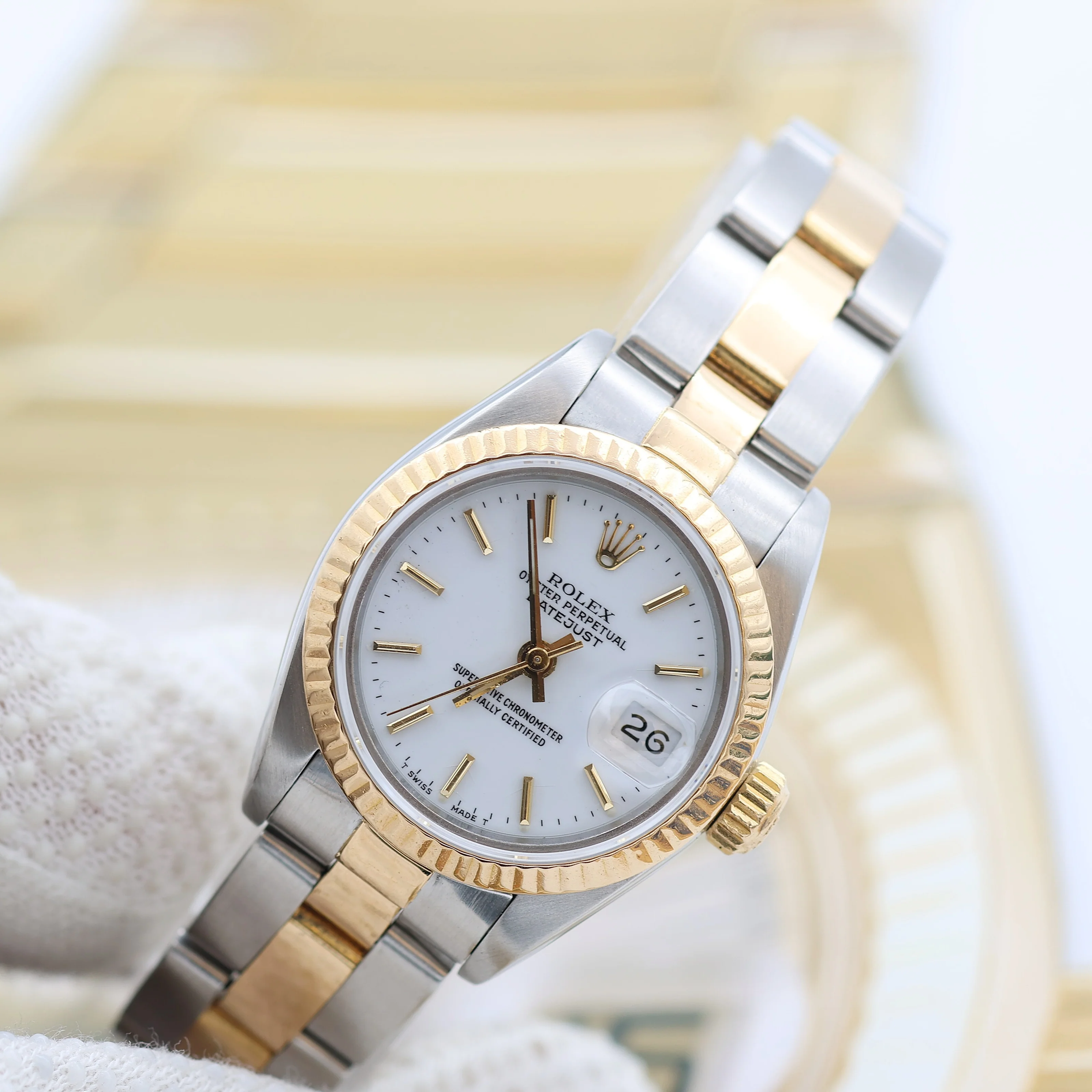 Rolex Datejust Lady ref. 69173 Steel/Gold - Oyster Bracelet - White Dial - Image 4