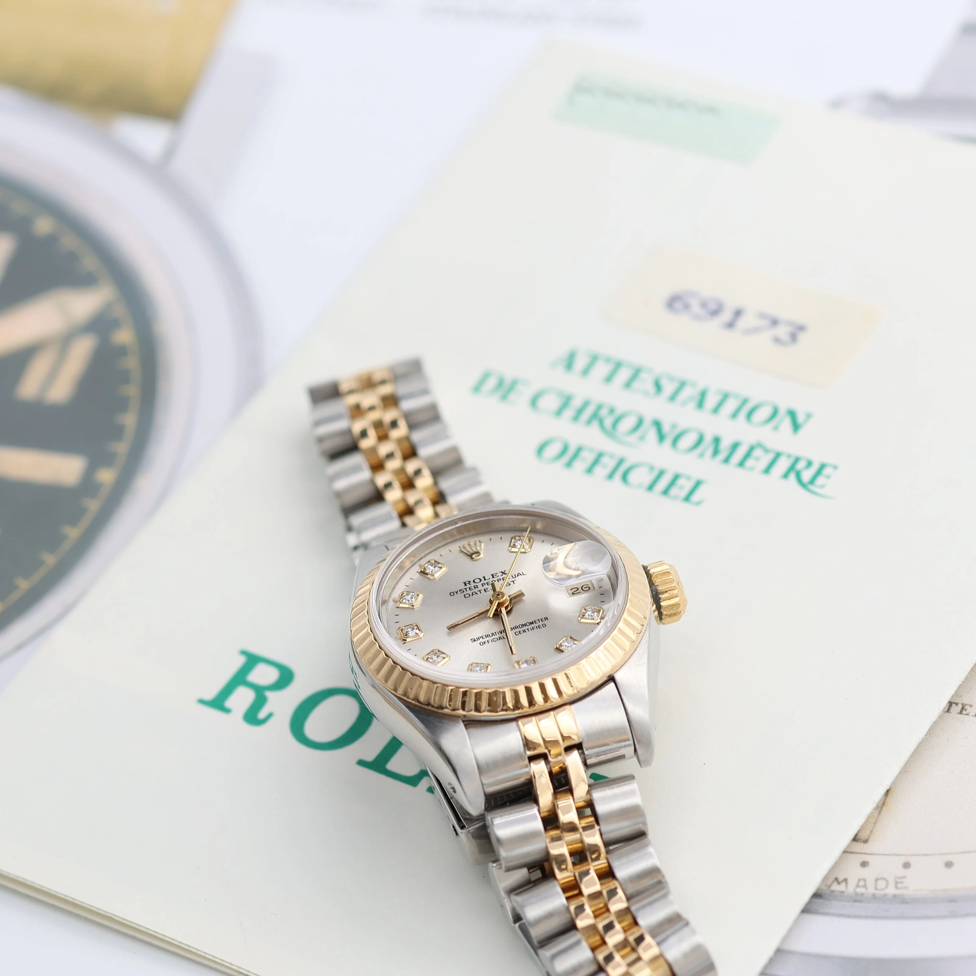 Rolex Datejust Lady ref. 69173 Steel/Gold - Silver Diamonds Dial - Jubilee Bracelet - Image 3