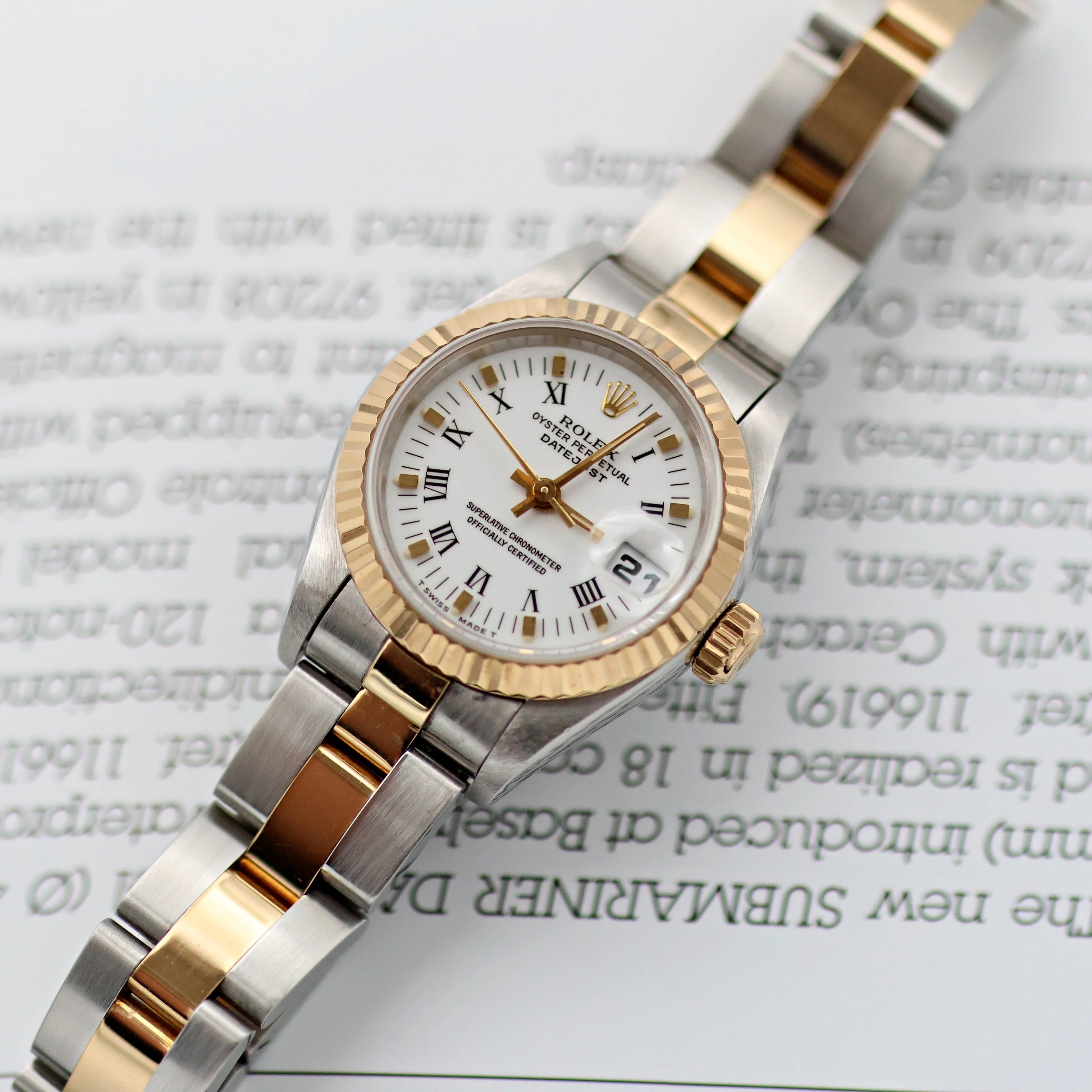 Rolex Datejust Lady ref. 69173 Steel/Gold - White Small Roman Indexes Dial - Oyster Bracelet - Image 13