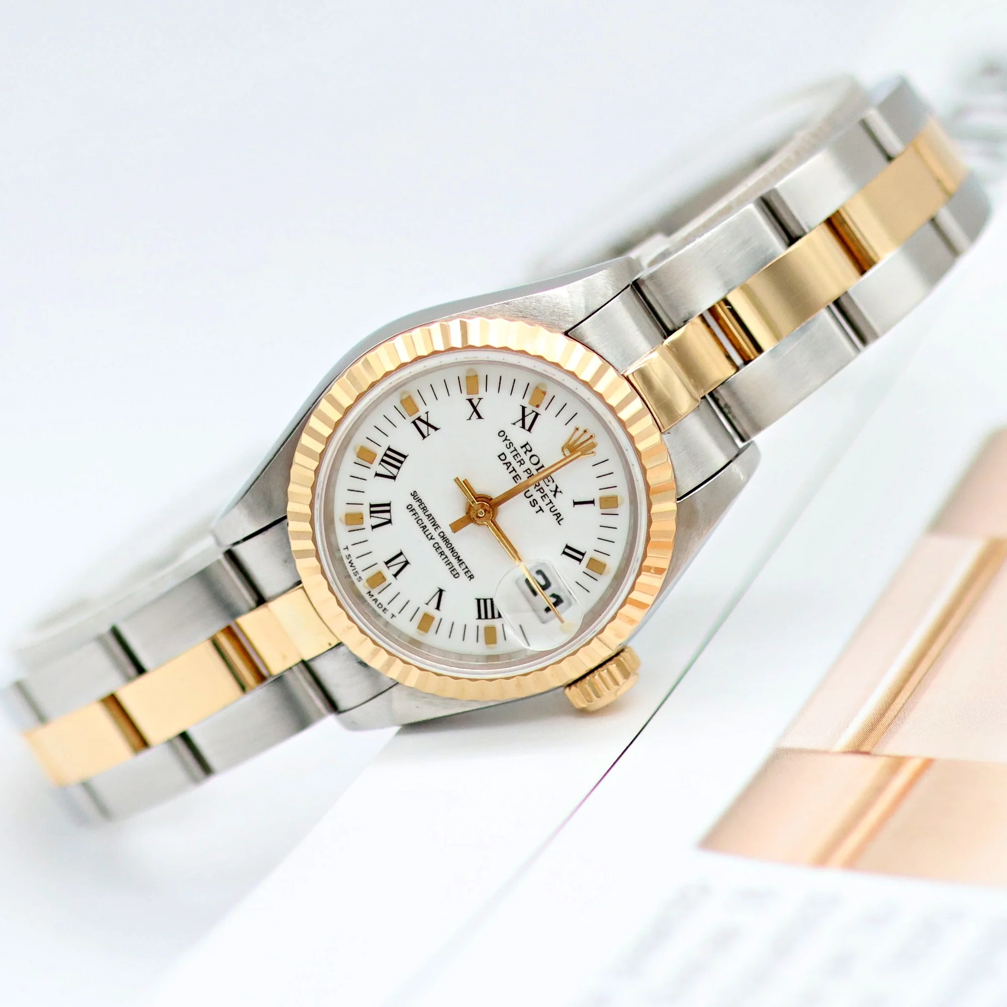 Rolex Datejust Lady ref. 69173 Steel/Gold - White Small Roman Indexes Dial - Oyster Bracelet - Image 7