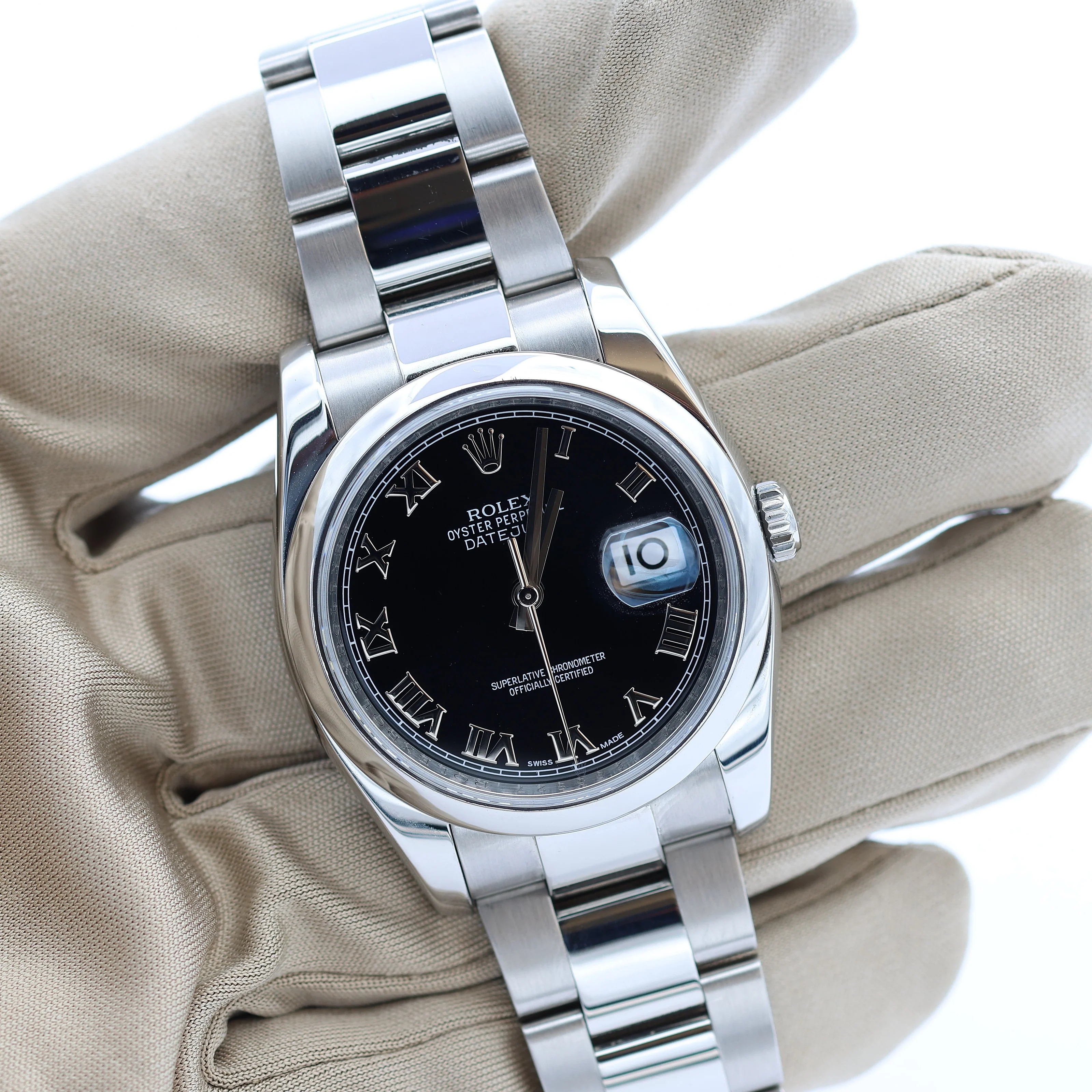 Rolex Datejust ref. 116200 Black Roman Dial - Oyster Bracelet - Full Set - Image 5