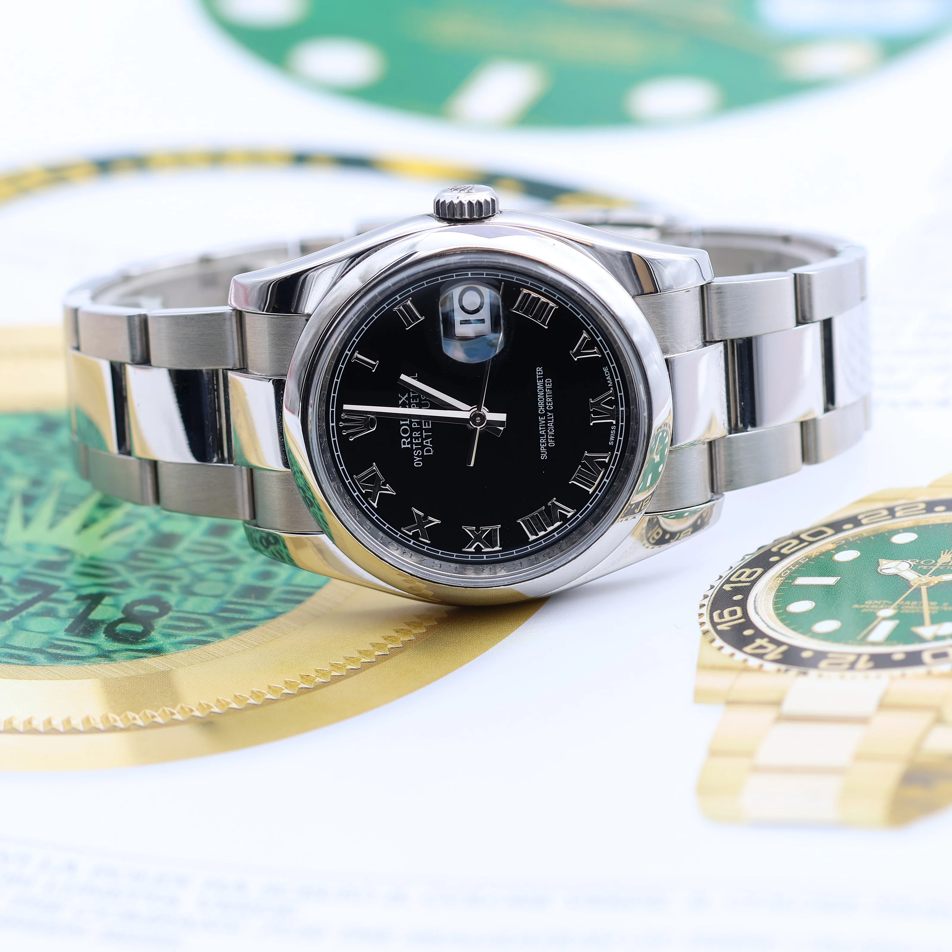 Rolex Datejust ref. 116200 Black Roman Dial - Oyster Bracelet - Full Set - Image 6