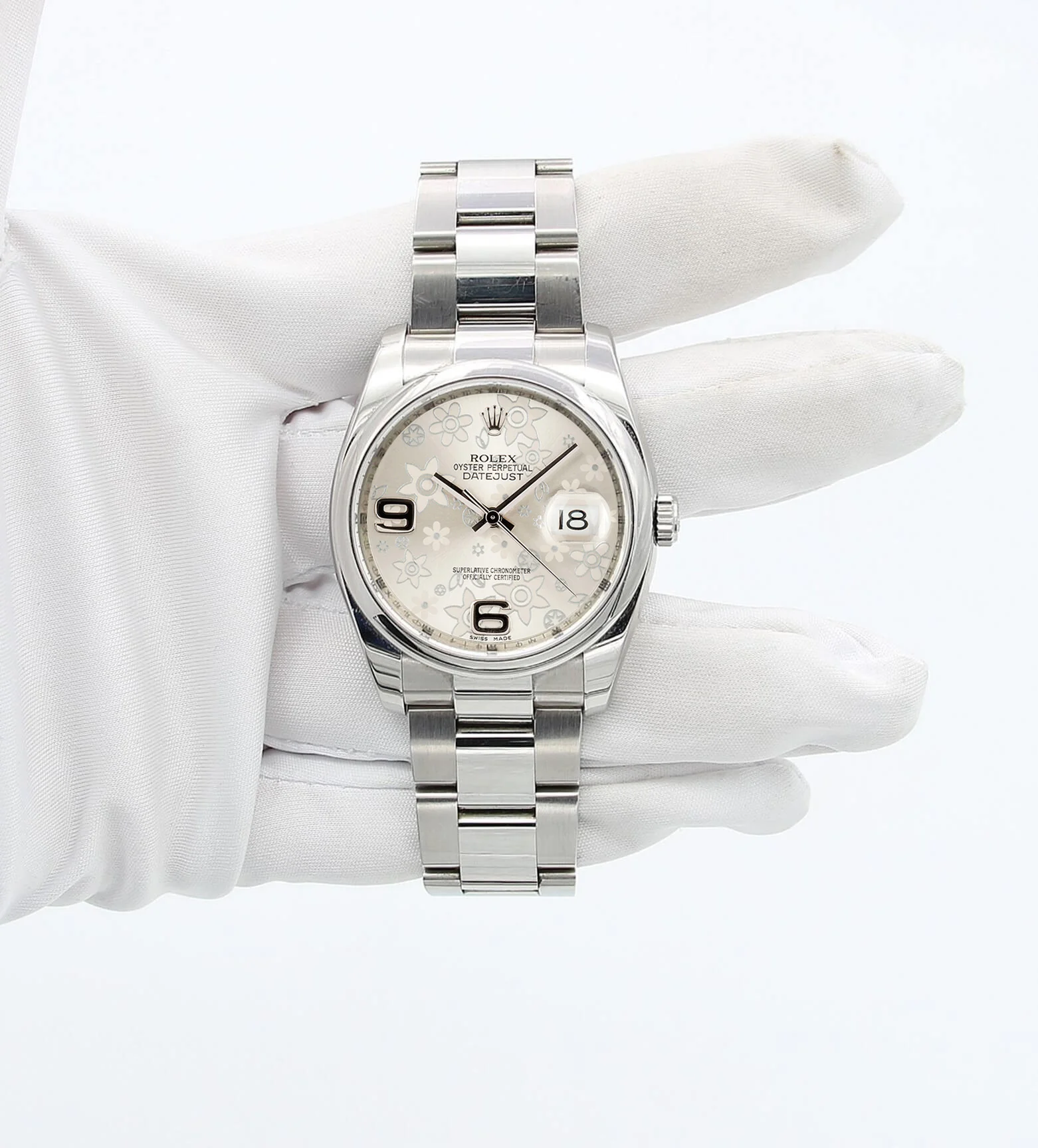 Rolex Datejust ref. 116200 Silver Flower Dial - Oyster Bracelet - Full Set - Image 2
