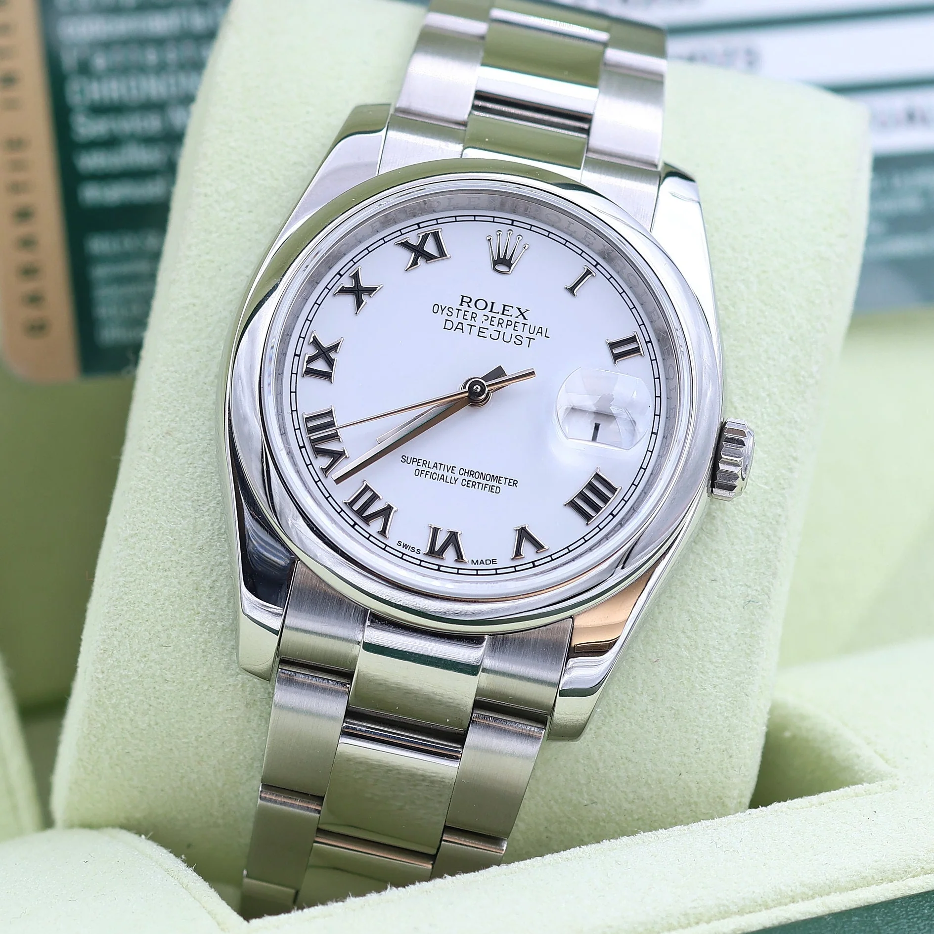 Rolex Datejust ref. 116200 White Roman Dial - Oyster Bracelet - Full set - Image 2
