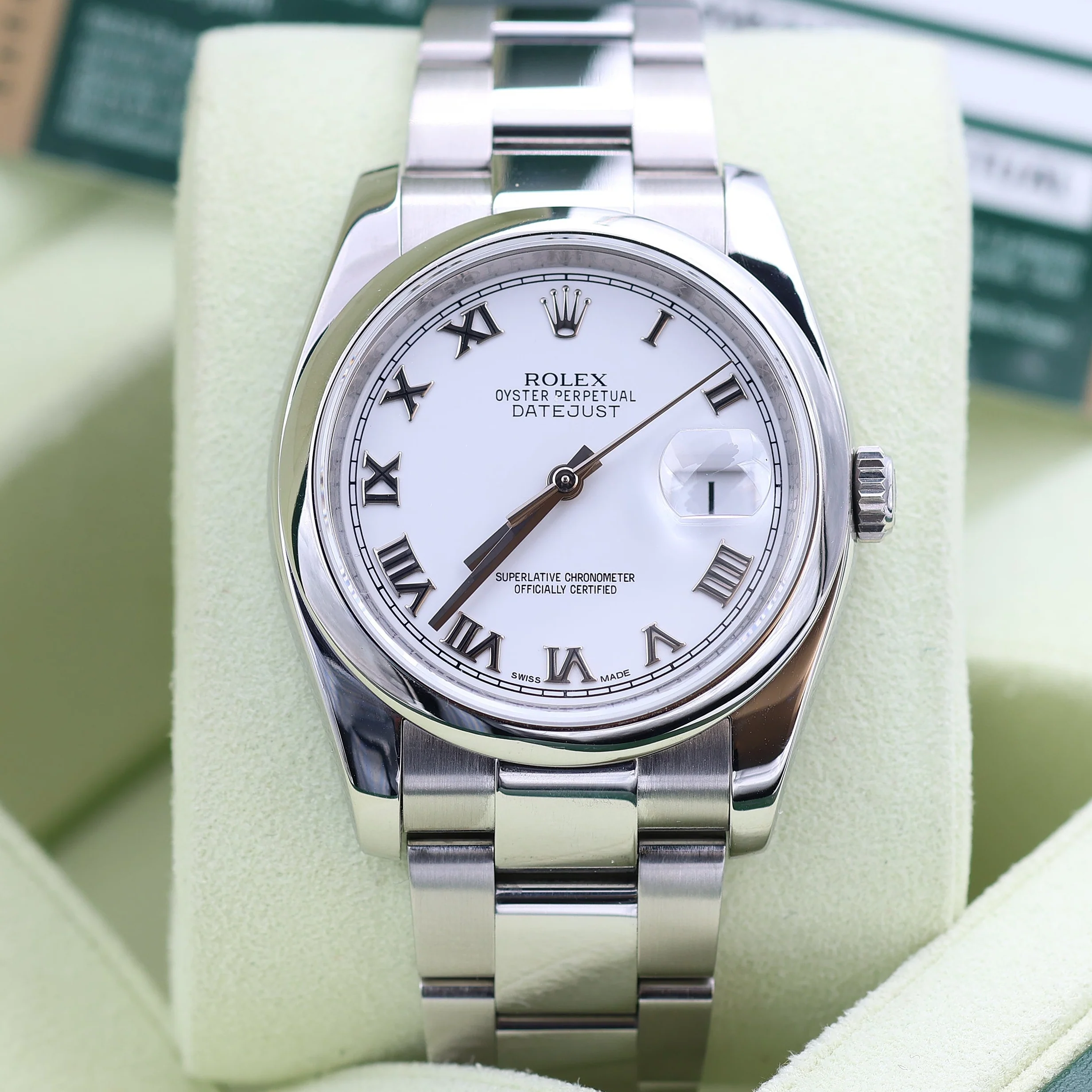 Rolex Datejust ref. 116200 White Roman Dial - Oyster Bracelet - Full set - Image 3