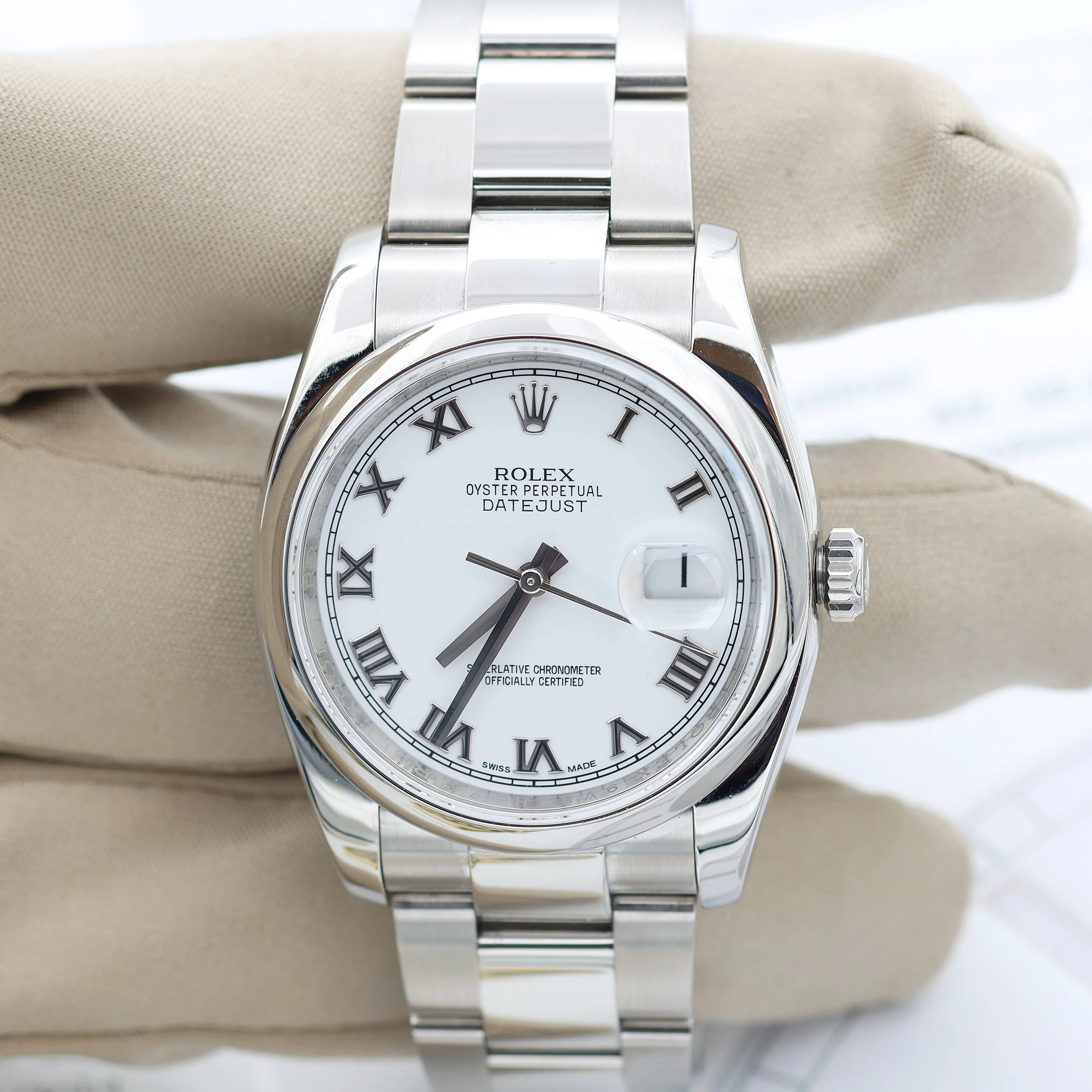 Rolex Datejust ref. 116200 White Roman Dial - Oyster Bracelet - Full set - Image 4