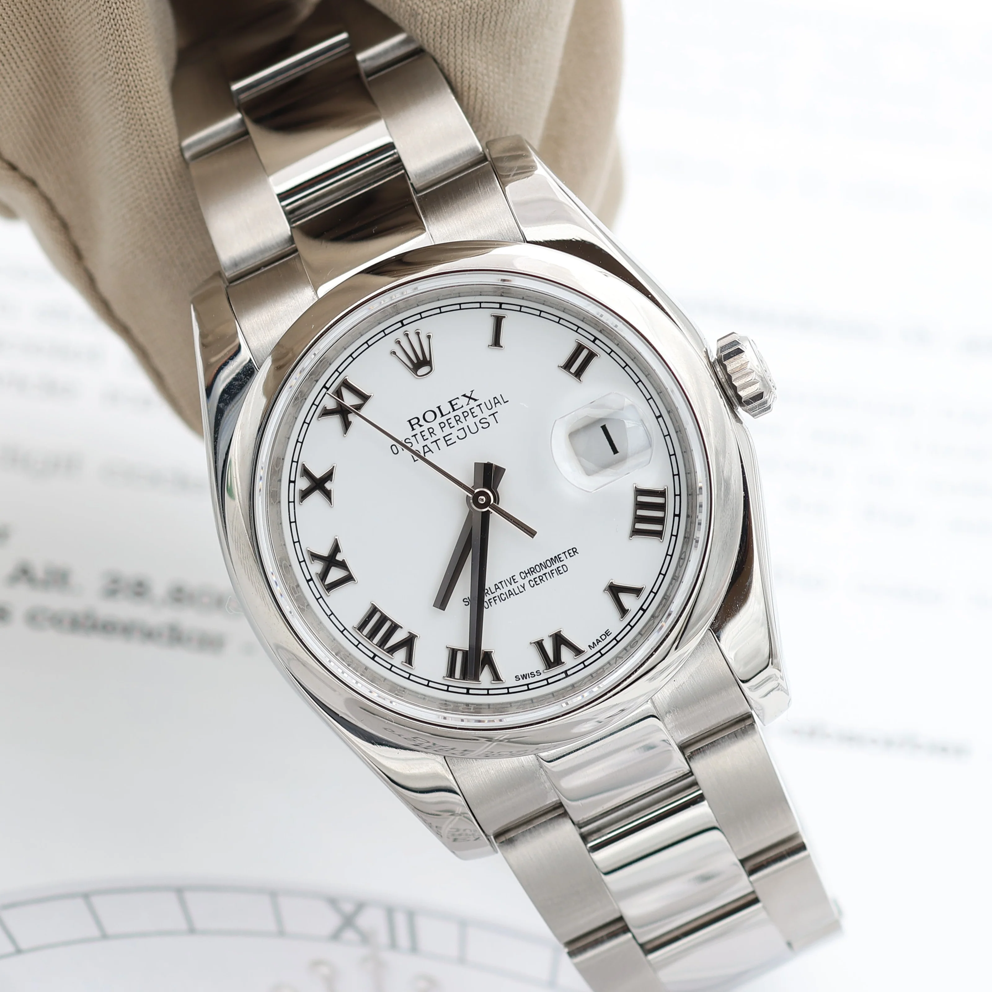 Rolex Datejust ref. 116200 White Roman Dial - Oyster Bracelet - Full set - Image 6