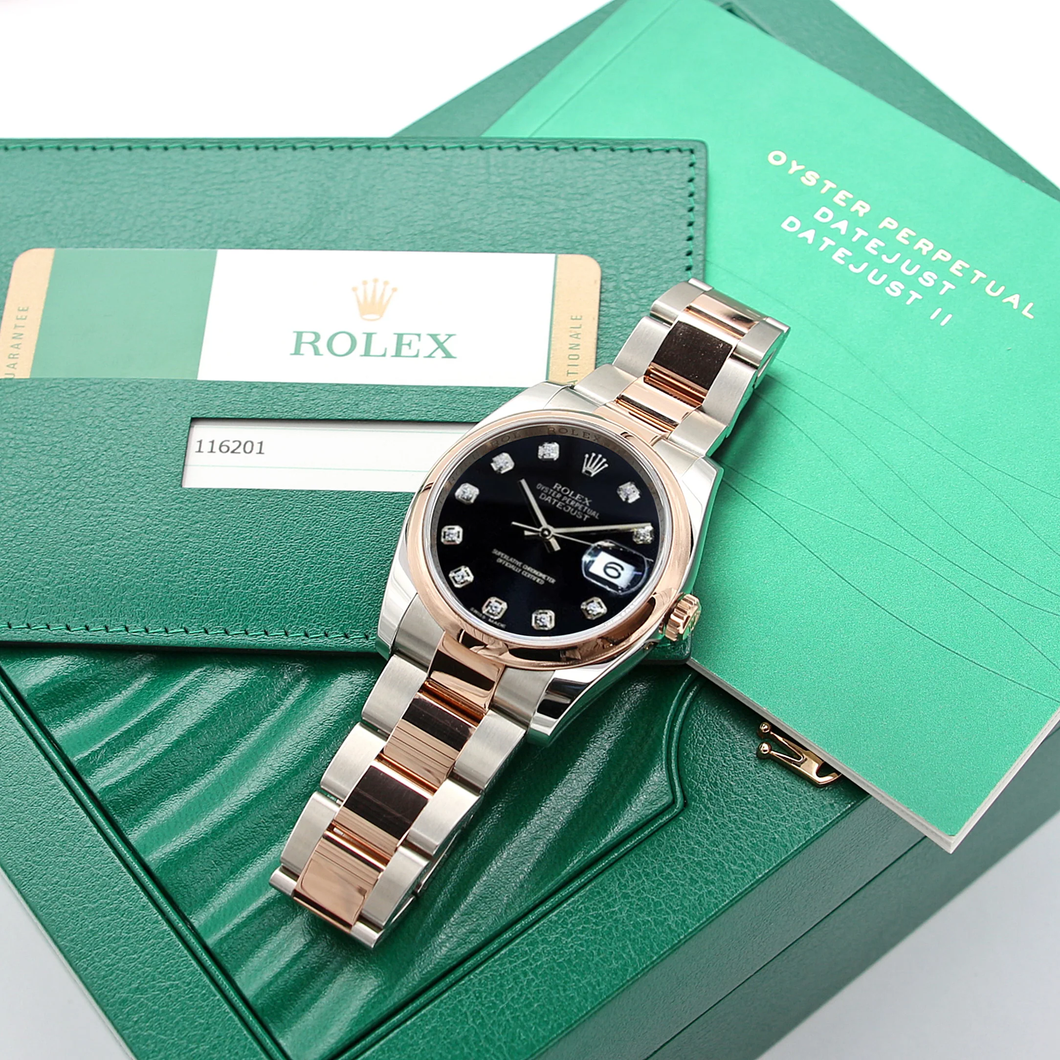 Rolex Datejust ref. 116201 Black Diamonds Dial Oyster bracelet - Full Set - Image 6