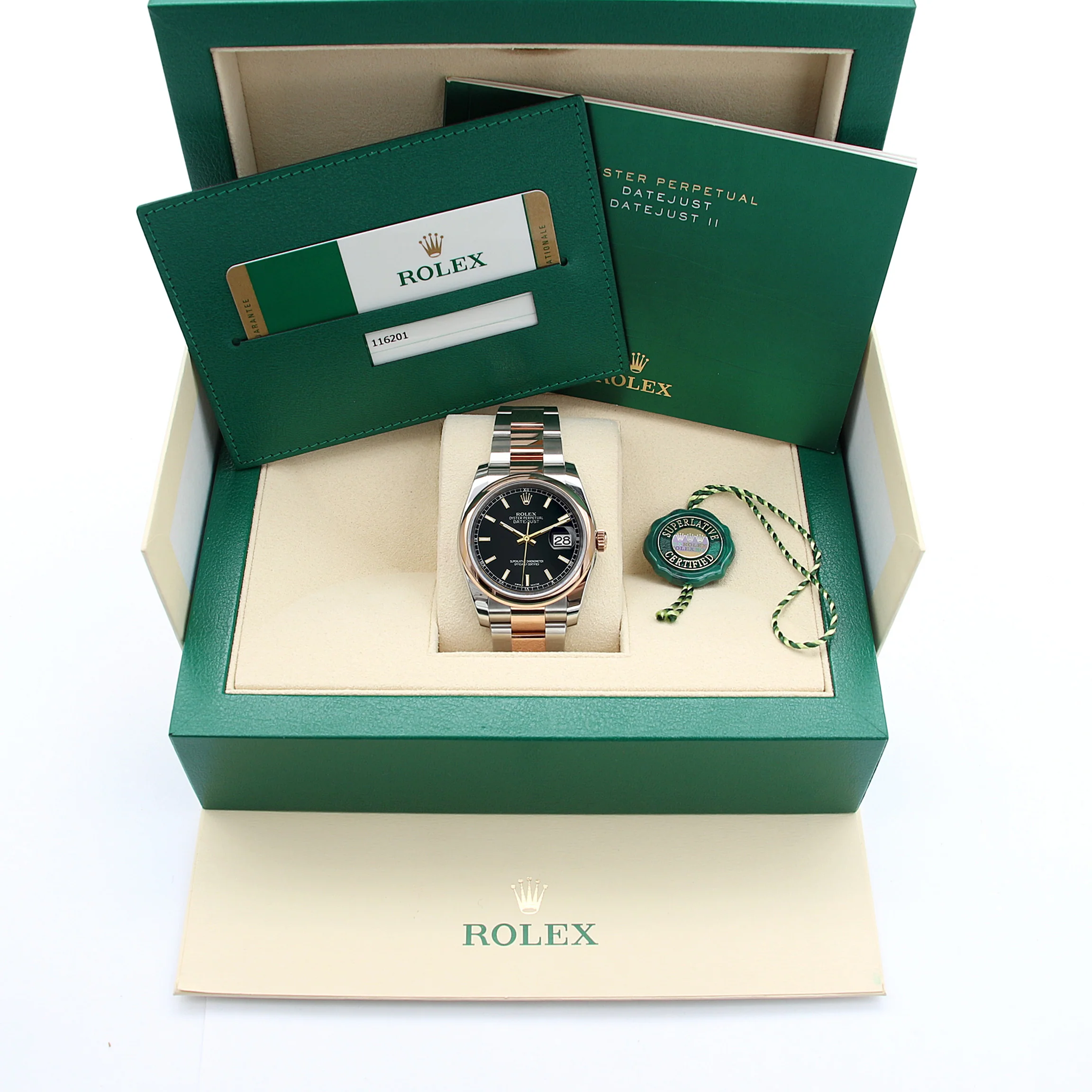 Rolex Datejust ref. 116201 Black Plain Dial Oyster bracelet - Full Set - Image 3
