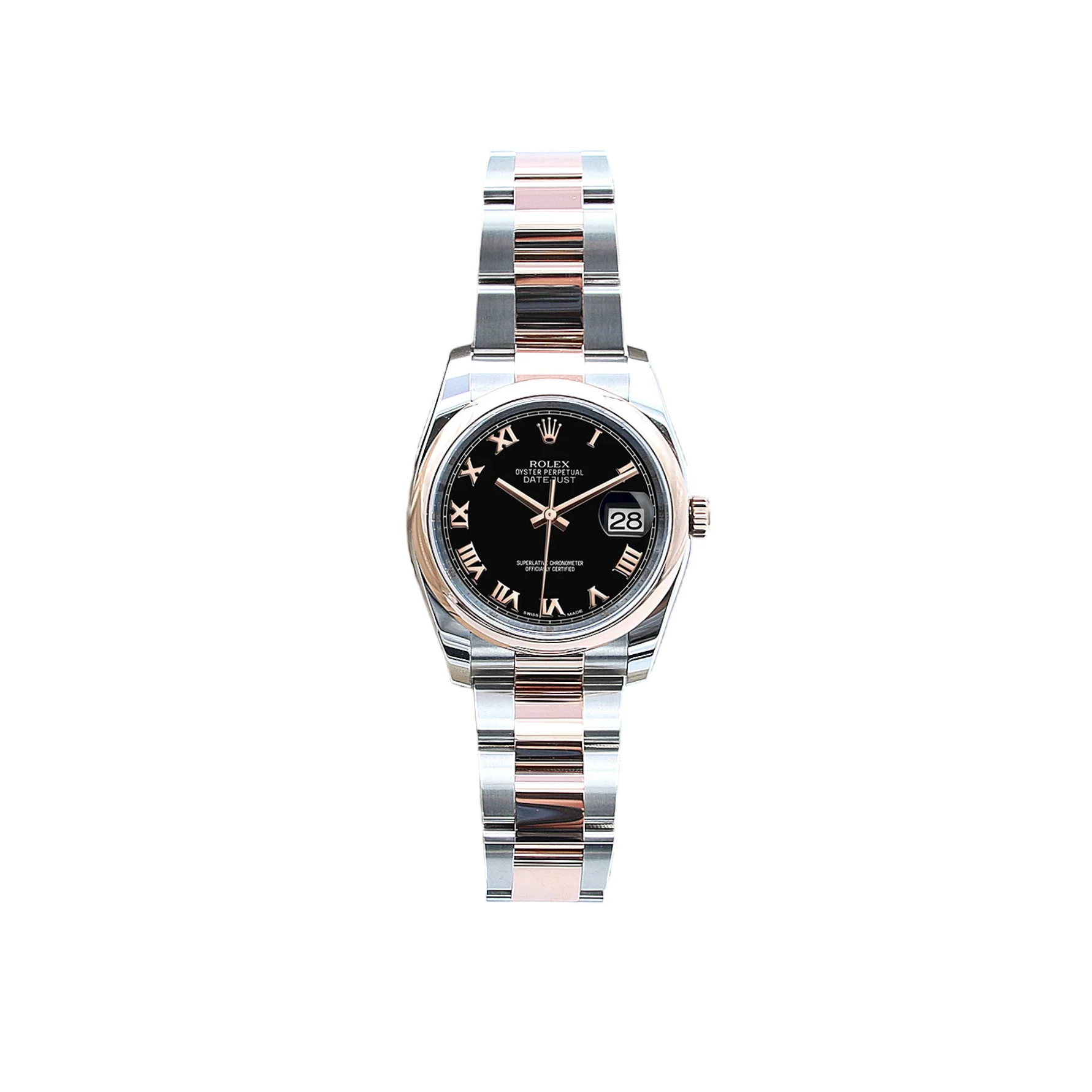 Rolex Datejust ref. 116201 Black Roman Dial Oyster bracelet - Full Set - Image 4