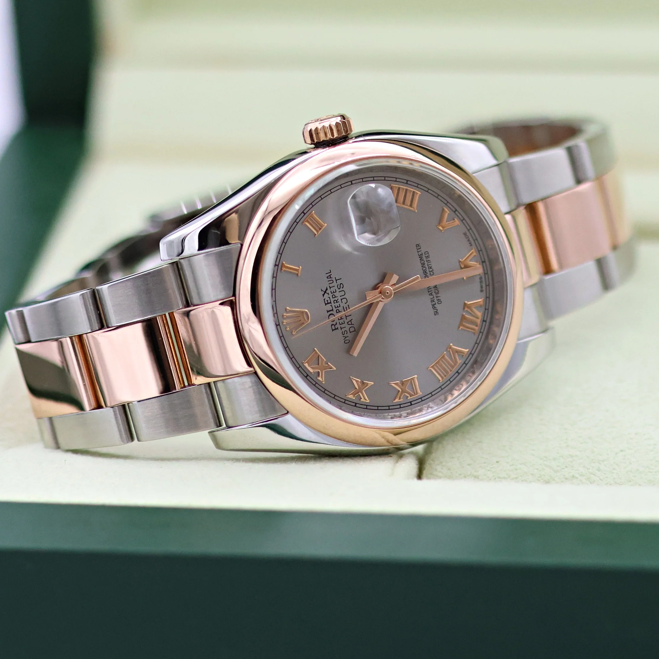 Rolex Datejust ref. 116201 Grey Roman Dial Oyster bracelet - Image 3