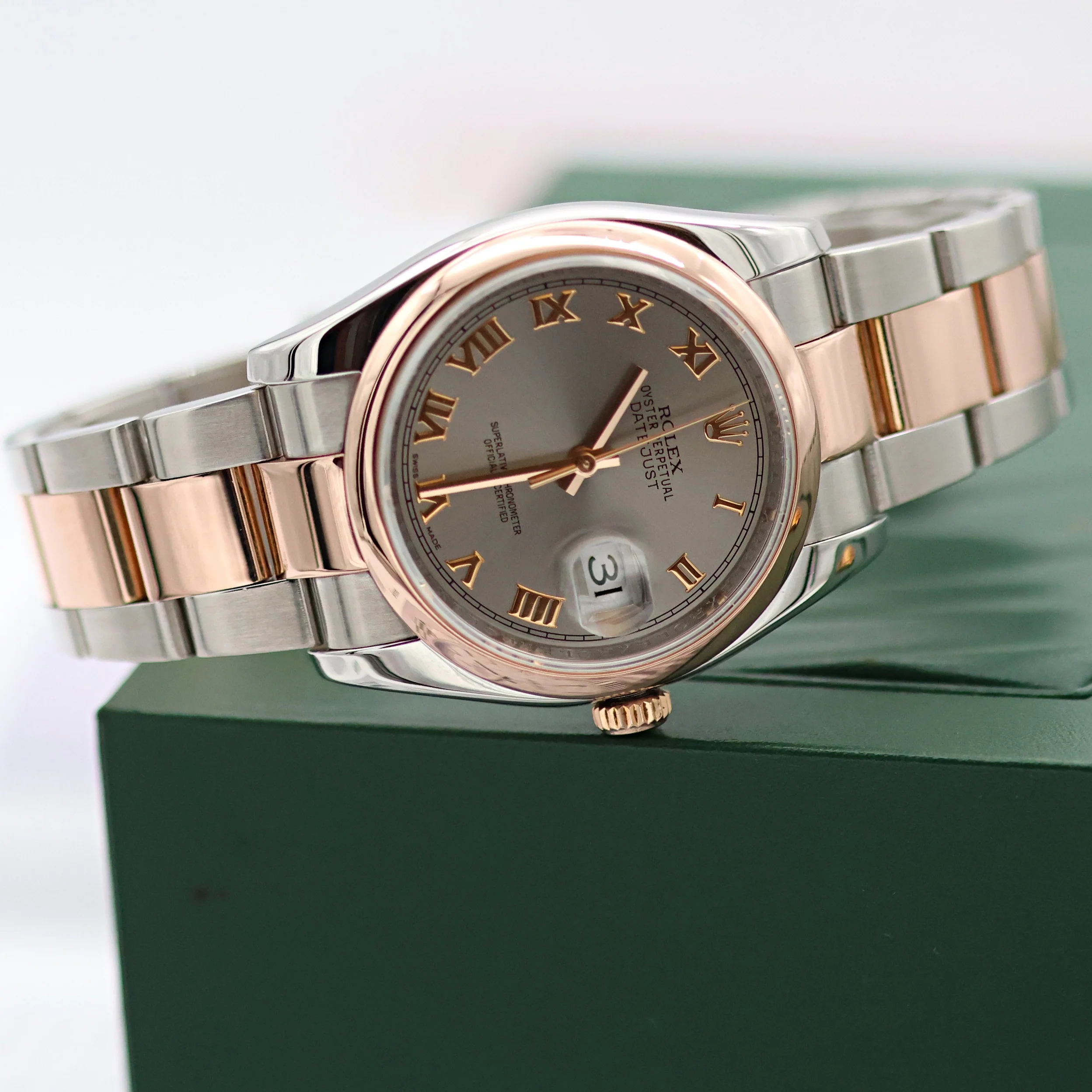 Rolex Datejust ref. 116201 Grey Roman Dial Oyster bracelet - Image 4