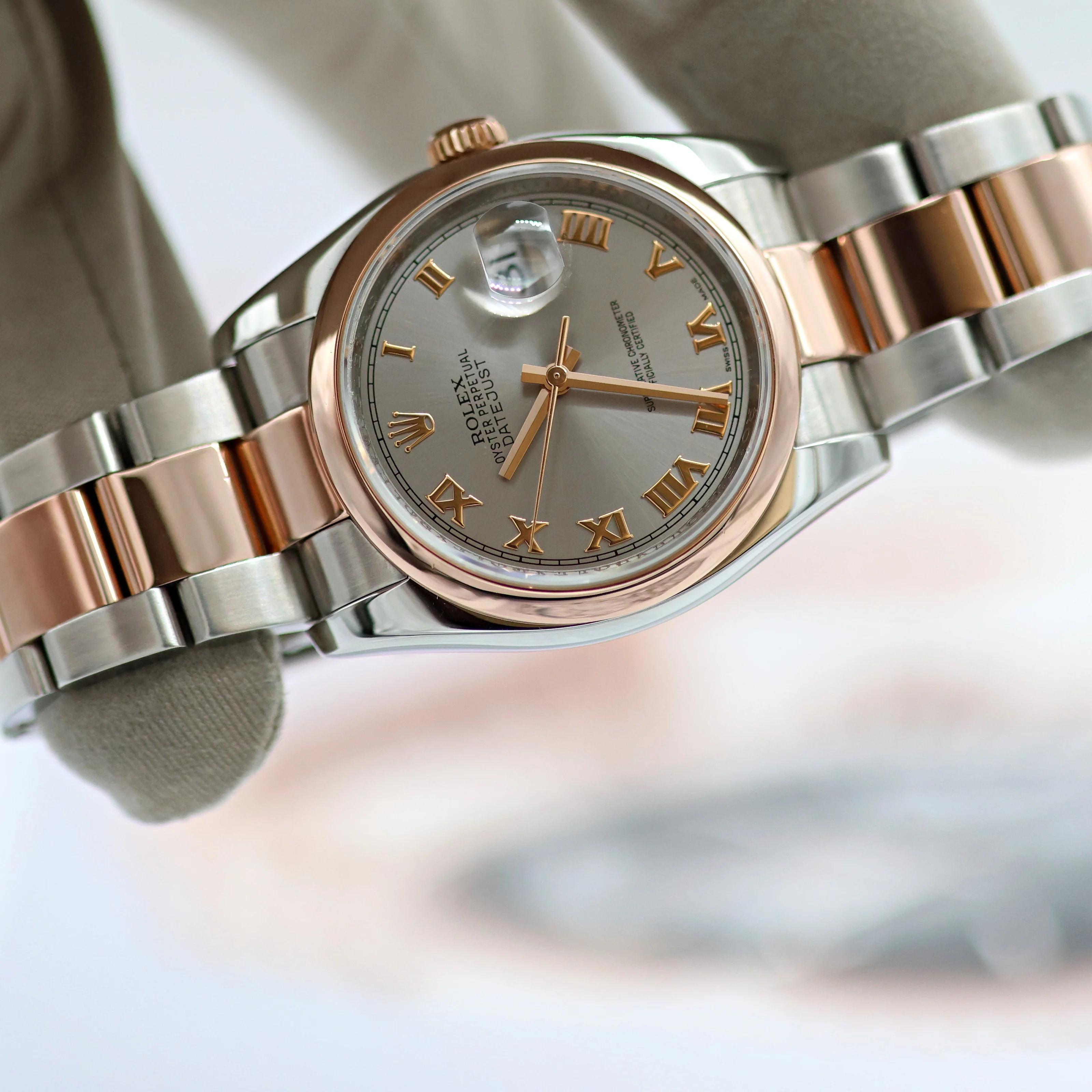 Rolex Datejust ref. 116201 Grey Roman Dial Oyster bracelet - Image 9