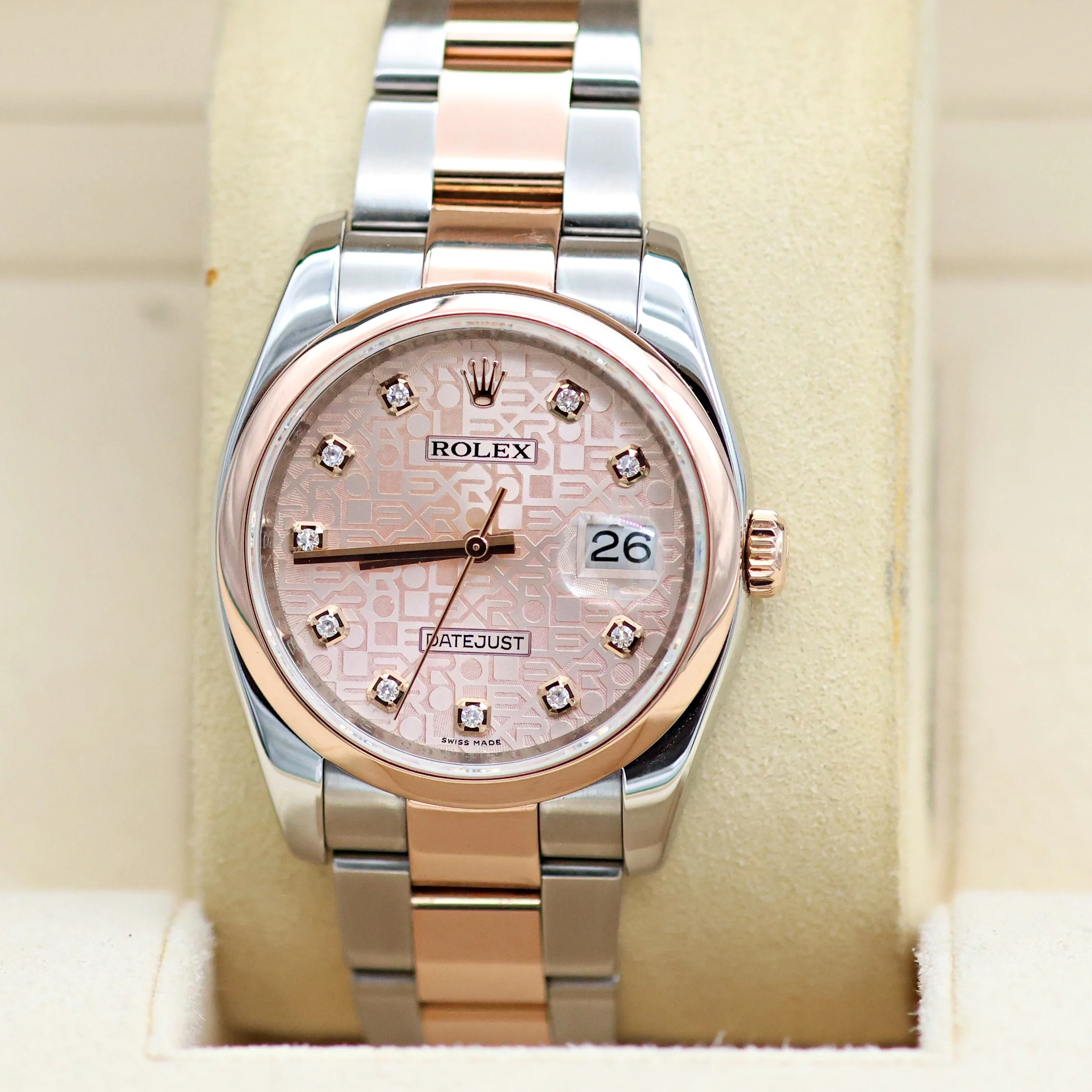 Rolex Datejust ref. 116201 Sundust Computer Dial with Diamonds - Oyster bracelet