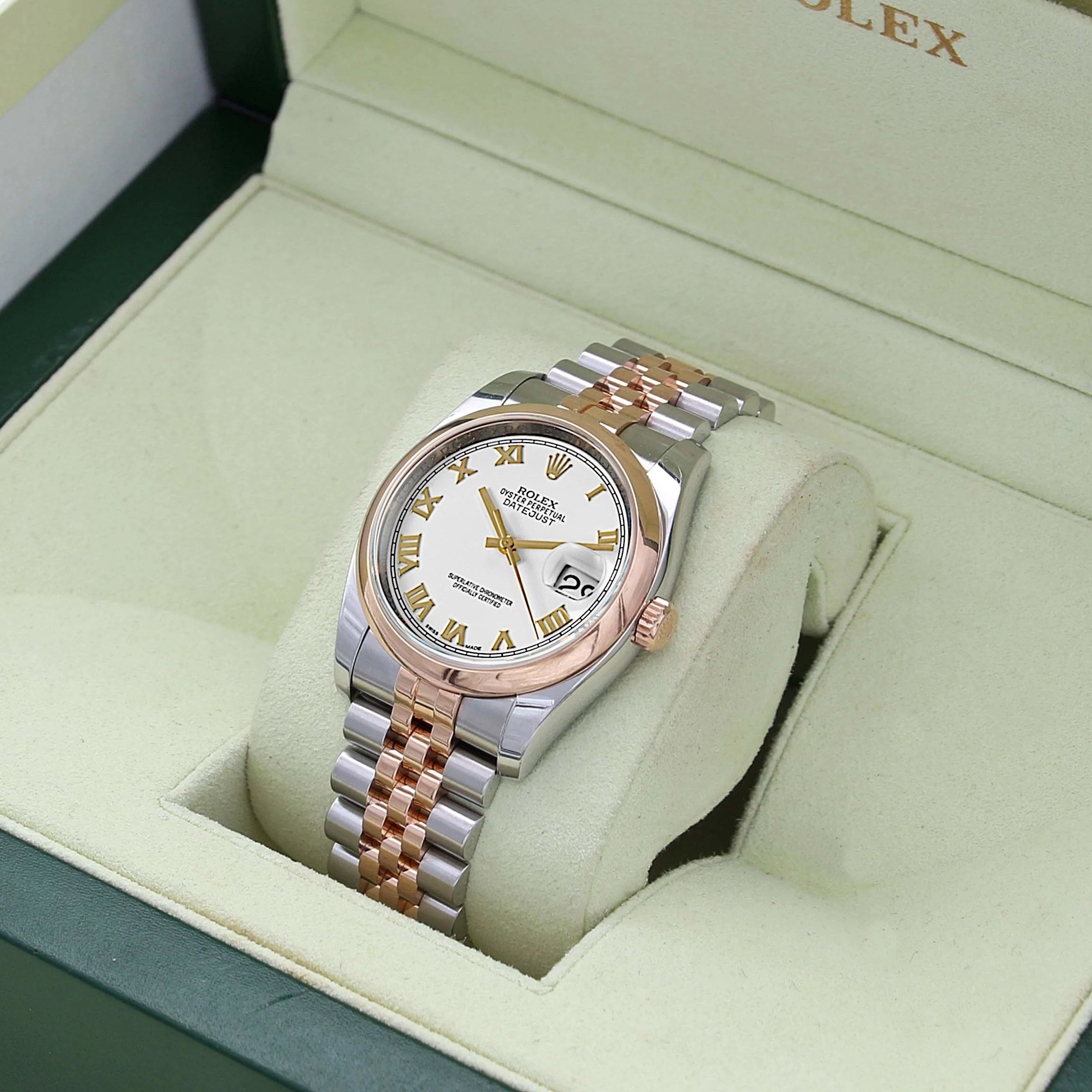 Rolex Datejust ref. 116201 White Roman Dial Jubilee bracelet - Full Set - Image 4