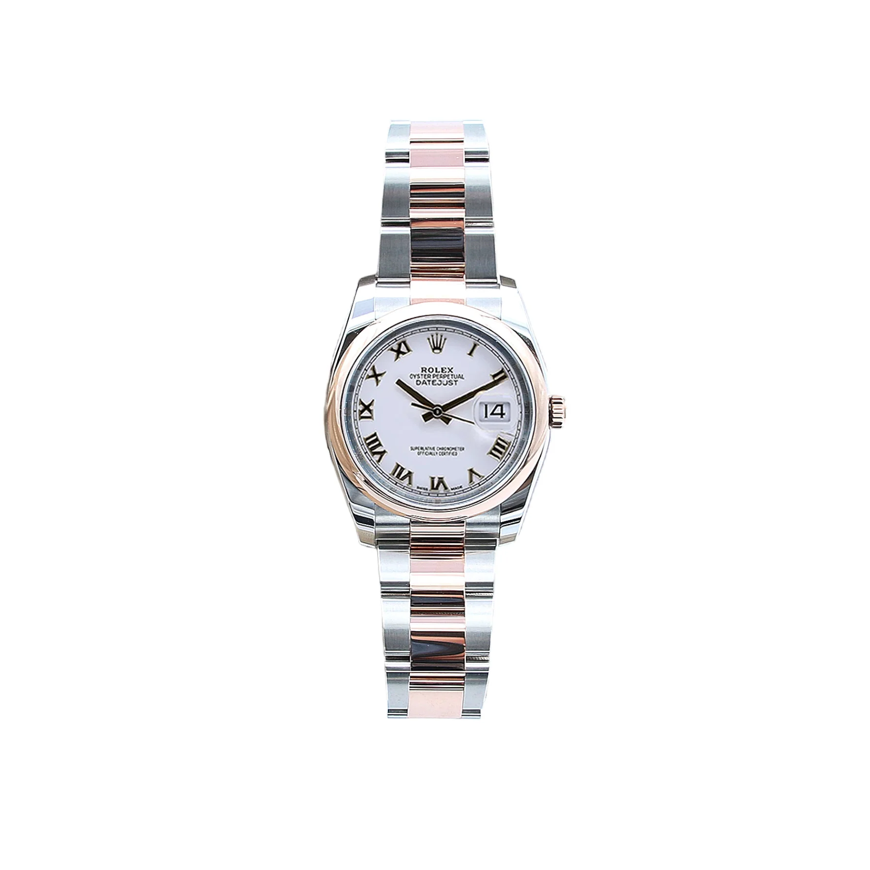 Rolex Datejust ref. 116201 White Roman Dial Oyster bracelet - Full Set