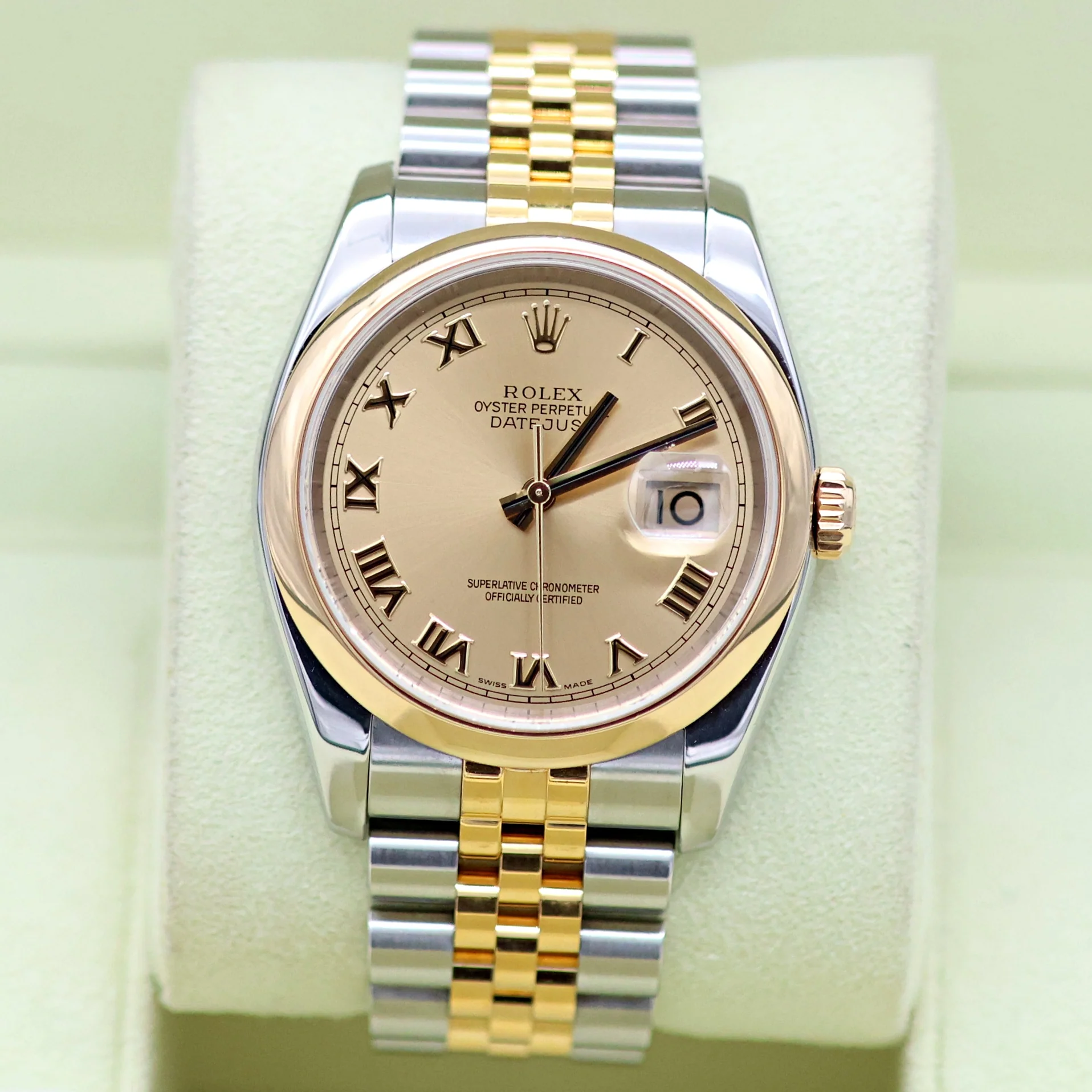Rolex Datejust ref. 116203 Champagne Roman Dial Jubilee - Full Set