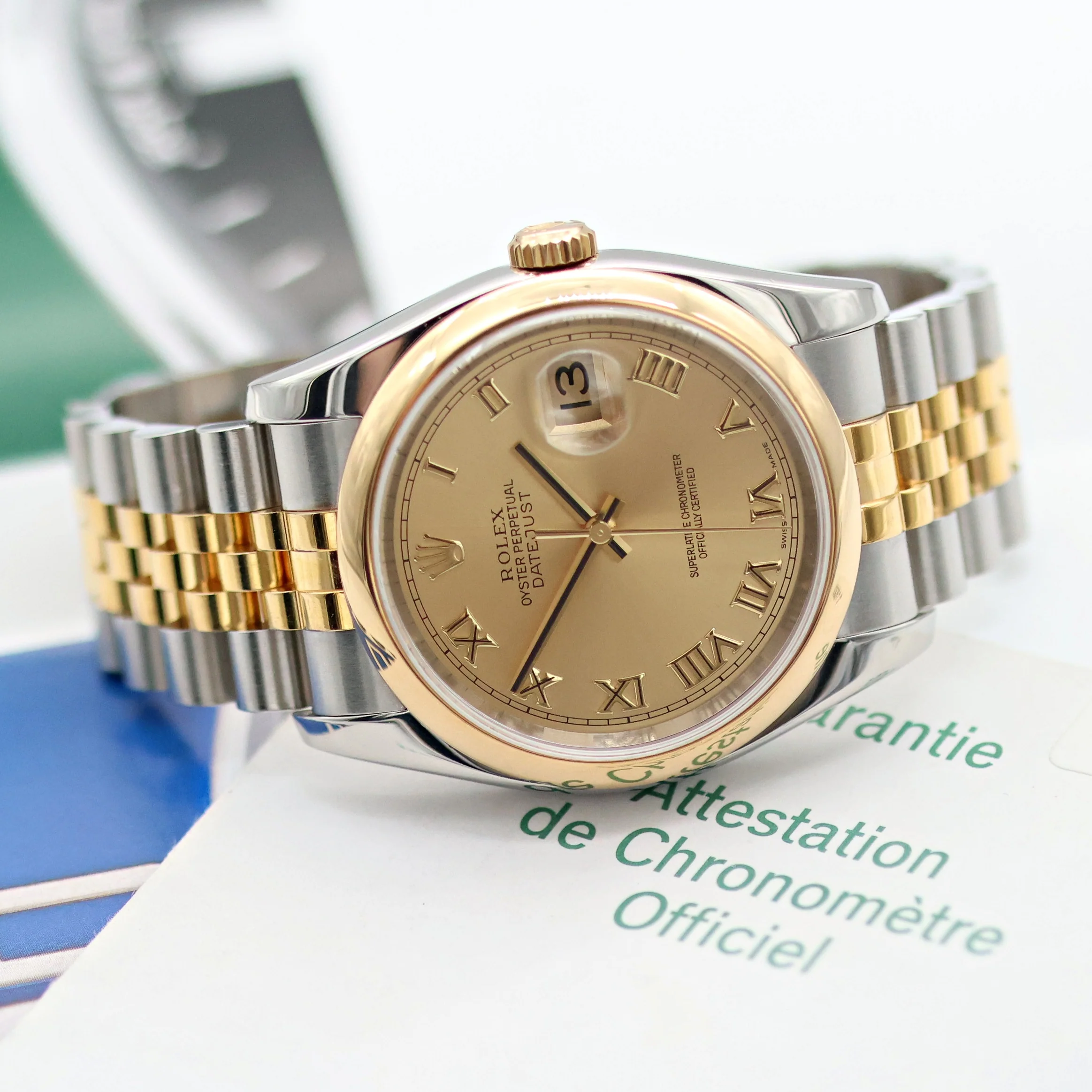 Rolex Datejust ref. 116203 Champagne Roman Dial Jubilee - Full Set - Image 14