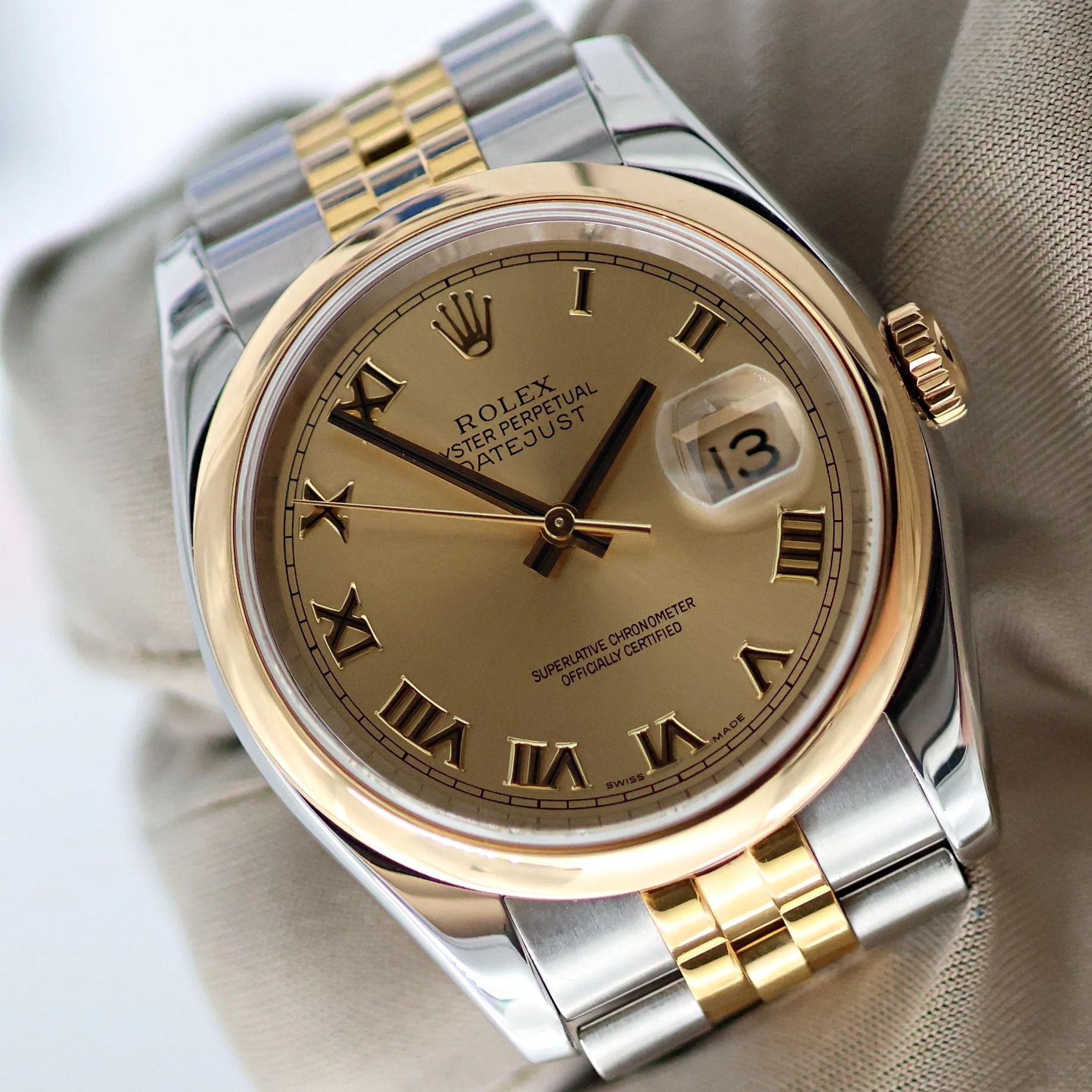 Rolex Datejust ref. 116203 Champagne Roman Dial Jubilee - Full Set - Image 6