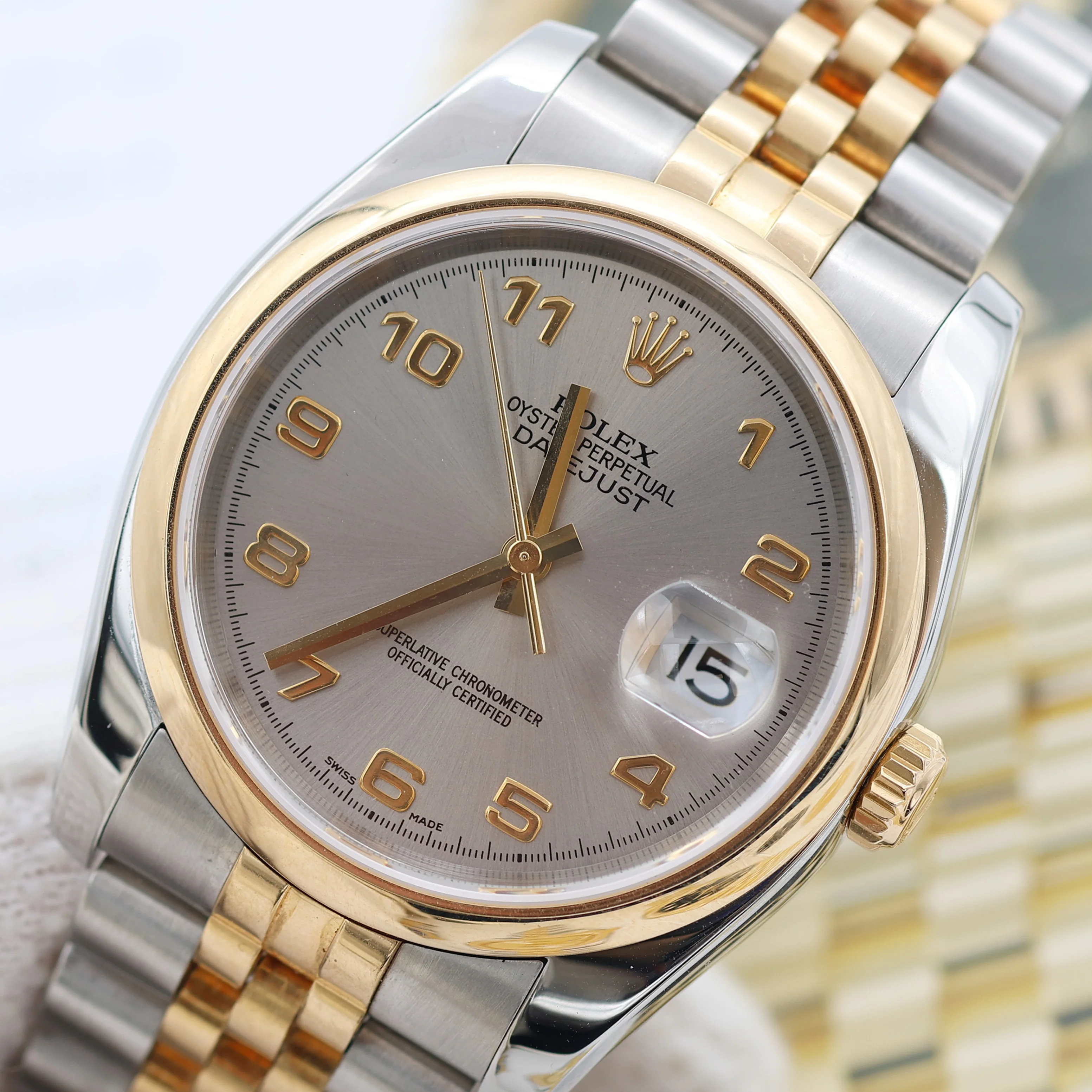 Rolex Datejust ref. 116203 Grey Arabic Dial Jubilee Bracelet - Full Set - Image 3