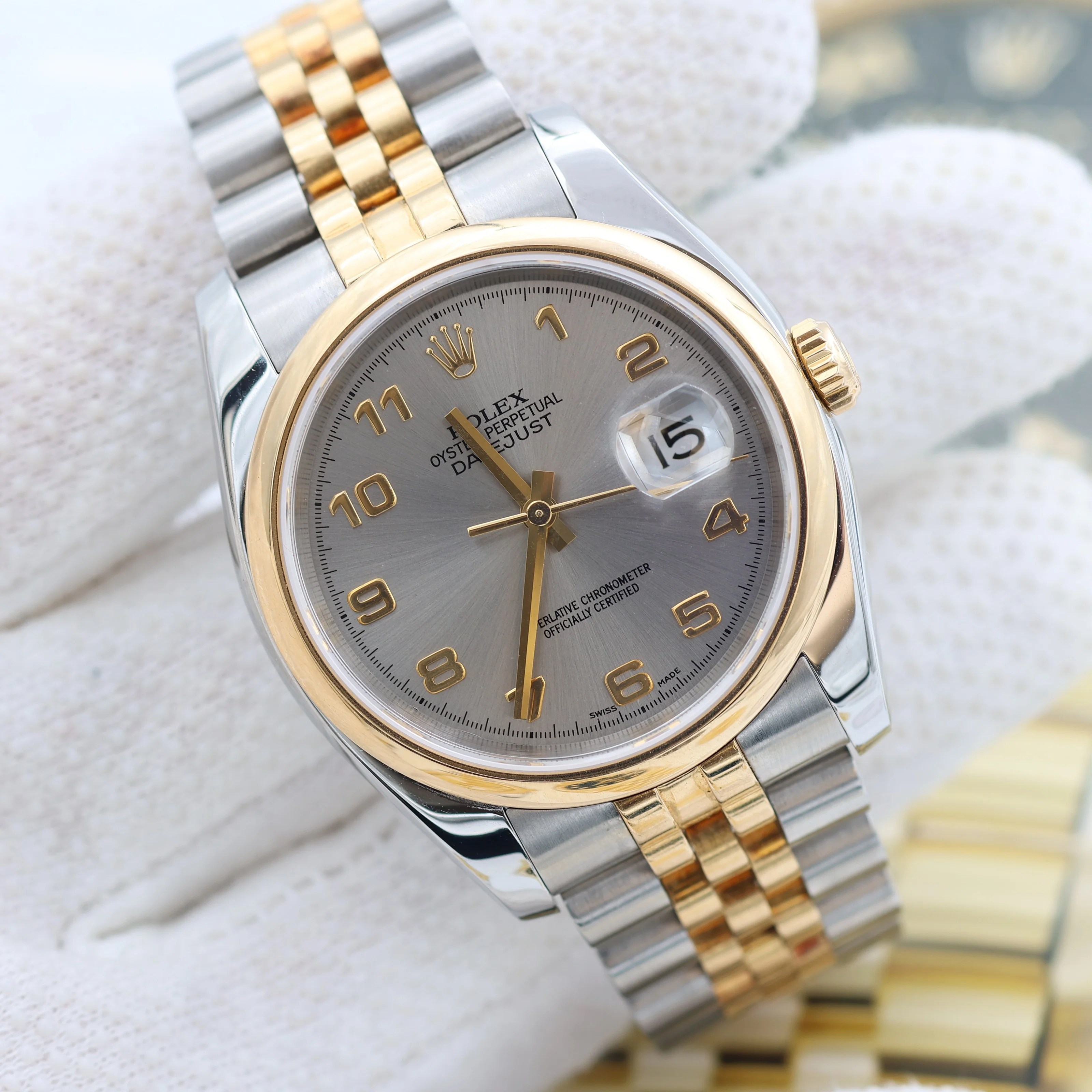 Rolex Datejust ref. 116203 Grey Arabic Dial Jubilee Bracelet - Full Set - Image 5